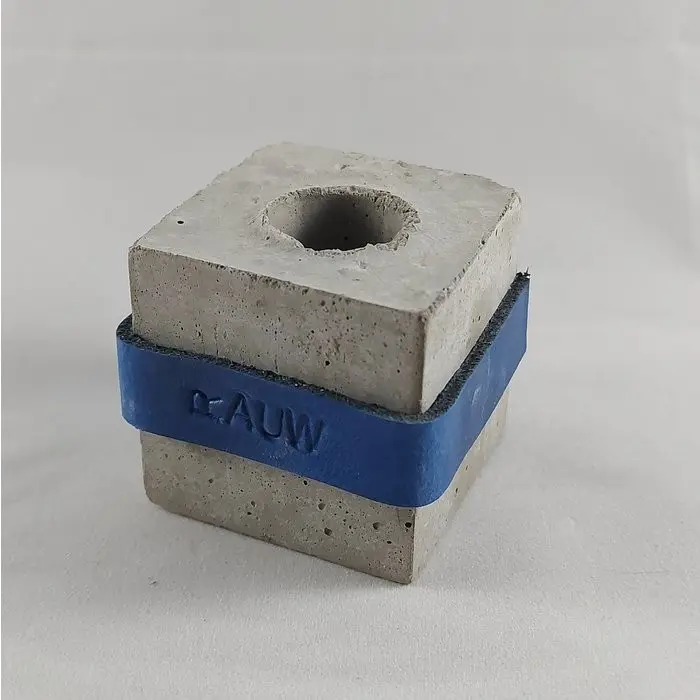 Rohbeton-Design-Kerzenhalter Industriezement - Blau