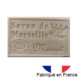 Marseille soap with organic olive oil - Monoï fragrance - 125g