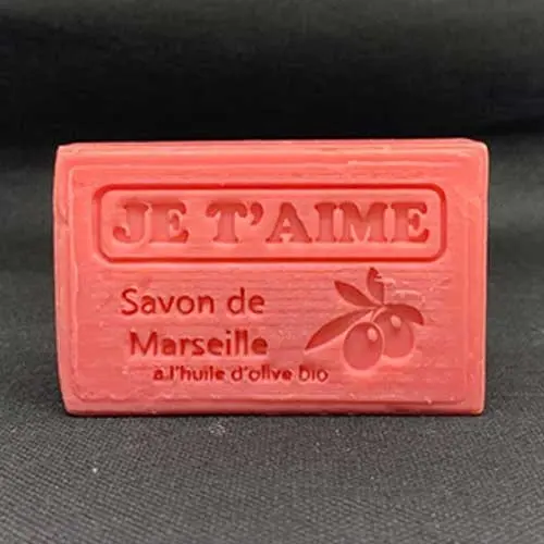 Marseille soap with organic olive oil "I love you" - 125g