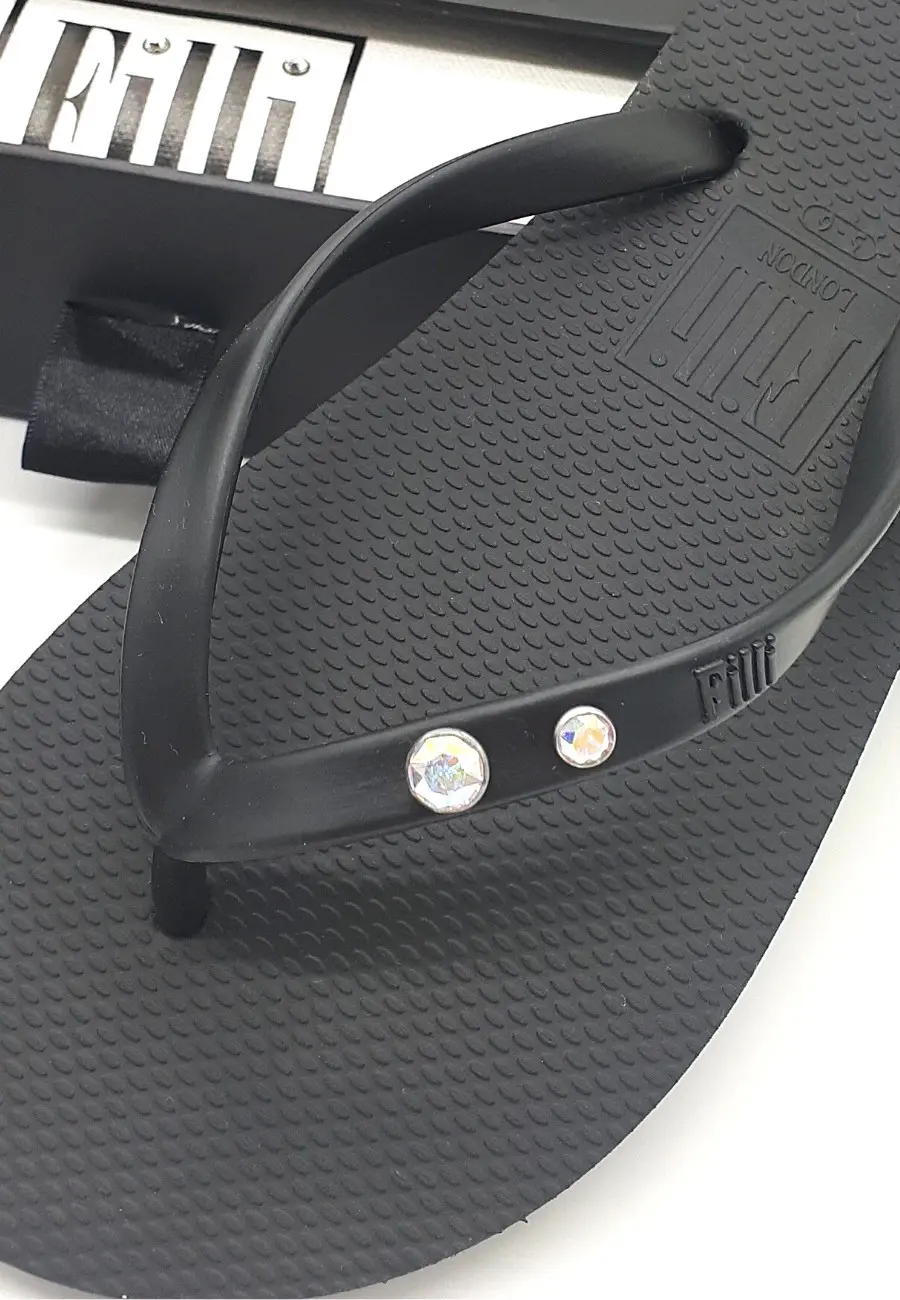 Crystal Diamond - Black Luxury Flip Flops