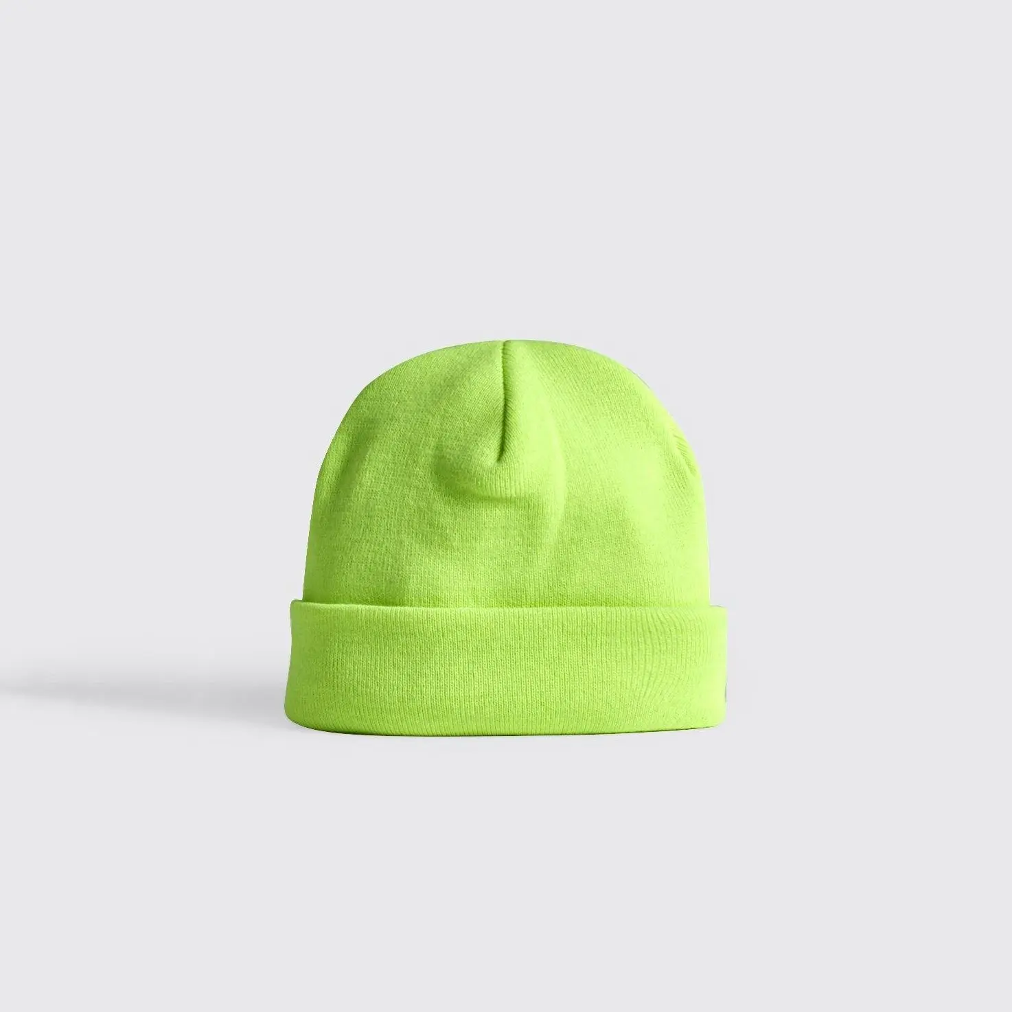 54 FLORAL NEON PREMIUM CUFFED BEANIE HAT-Rose fluo