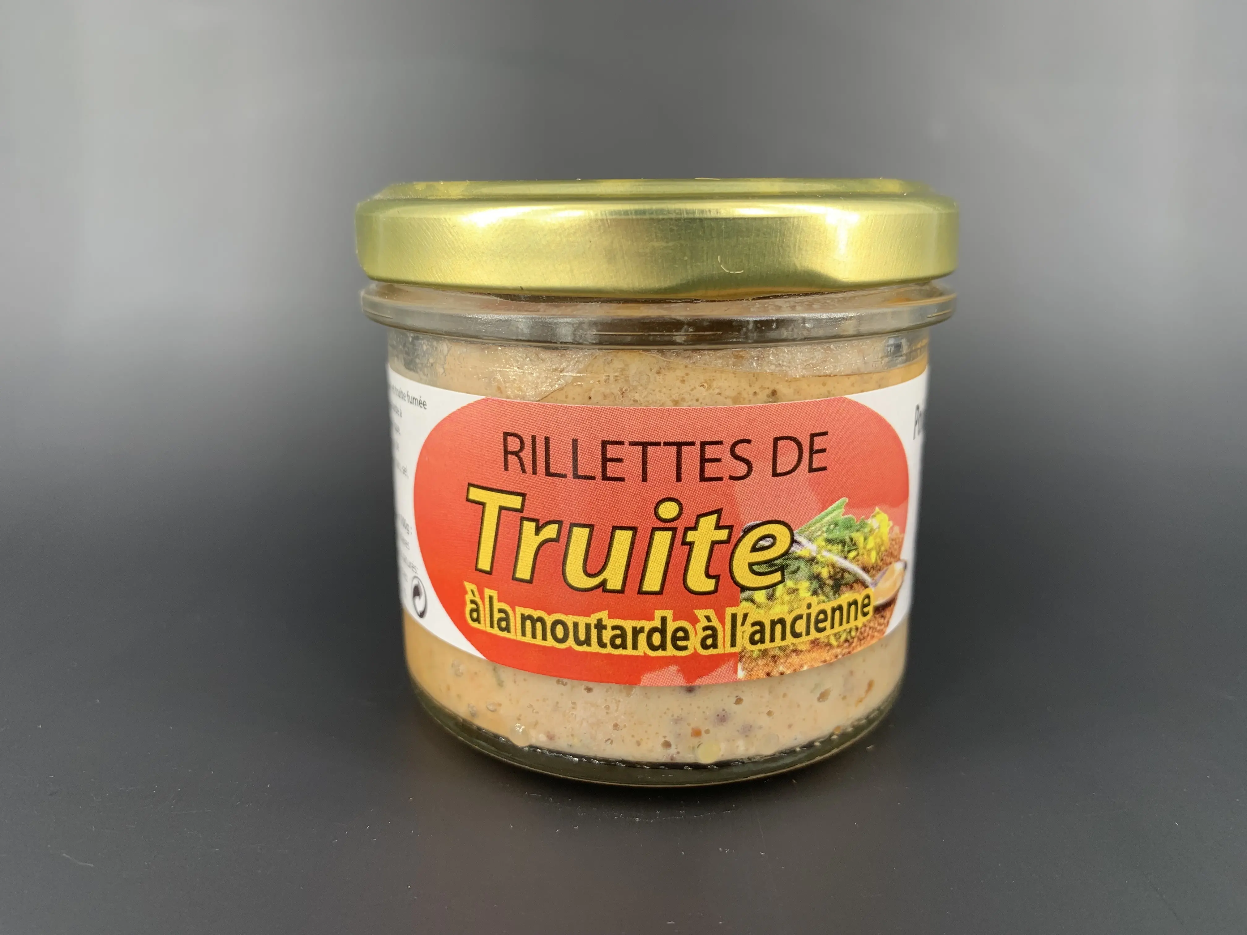 Rillettes de trucha a la mostaza