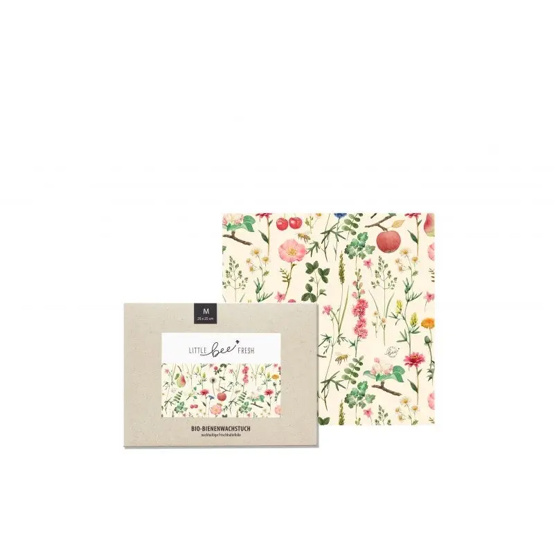 Organic beeswax cloth “M” (25 x 25 cm) – meadow orchard