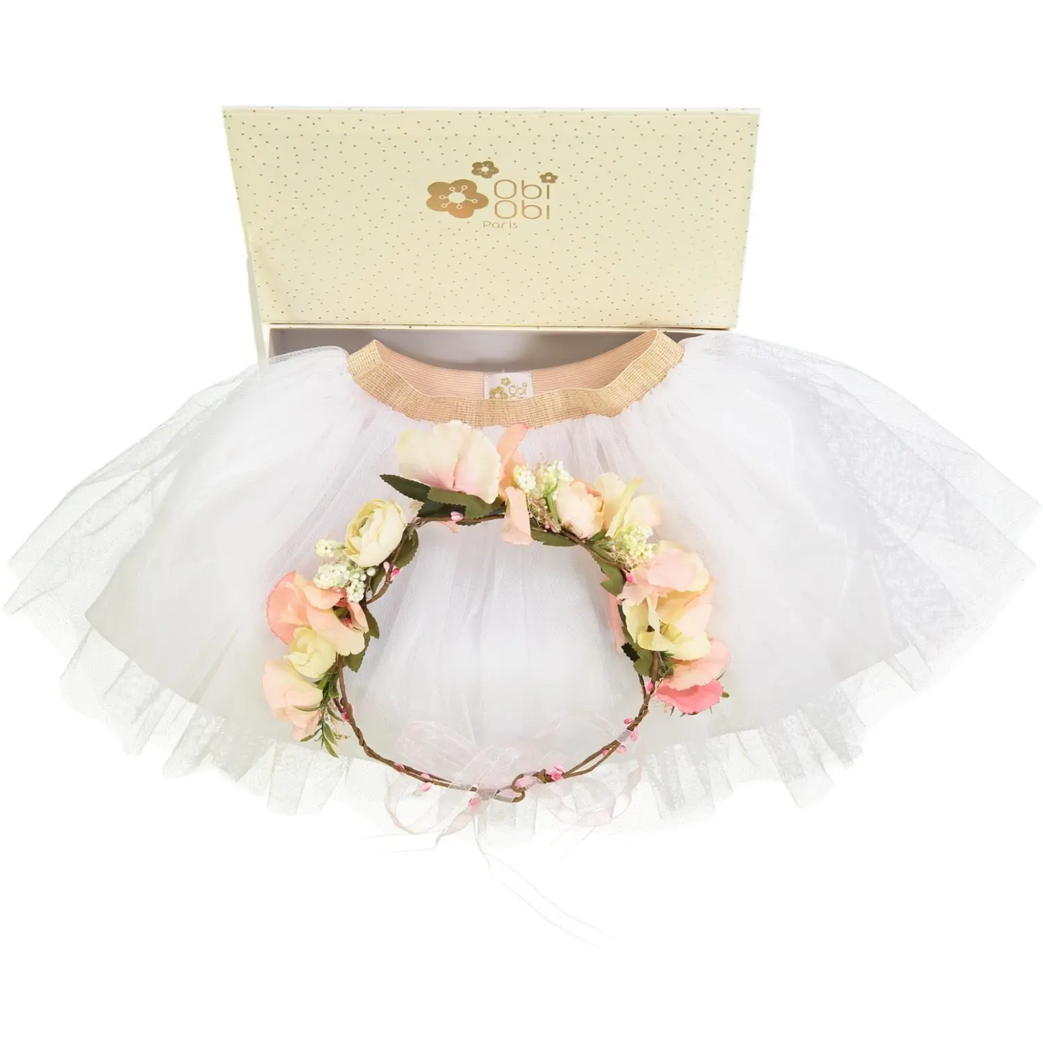 TUTU Box + Purple Flowers (not pink, see non-contractual photo)