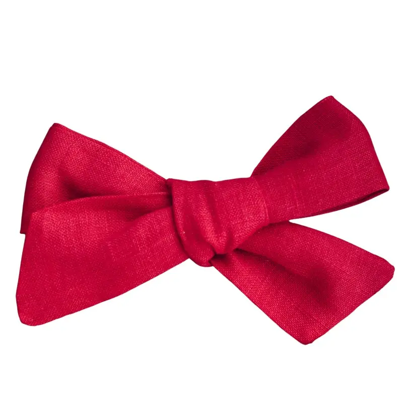 Retro fuchsia linen barrettes (set of 6)