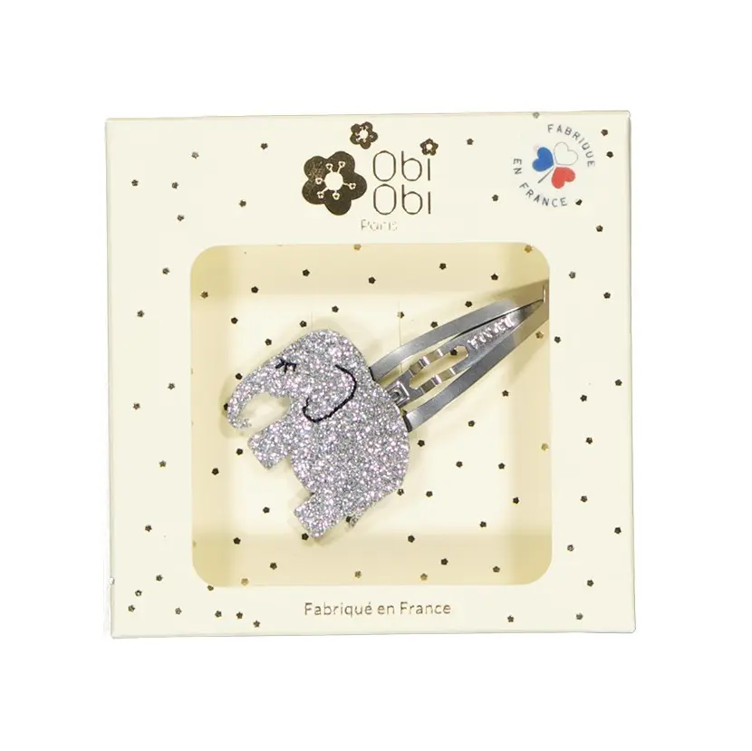 Silver Elephant Hair Clips (Set of 6)