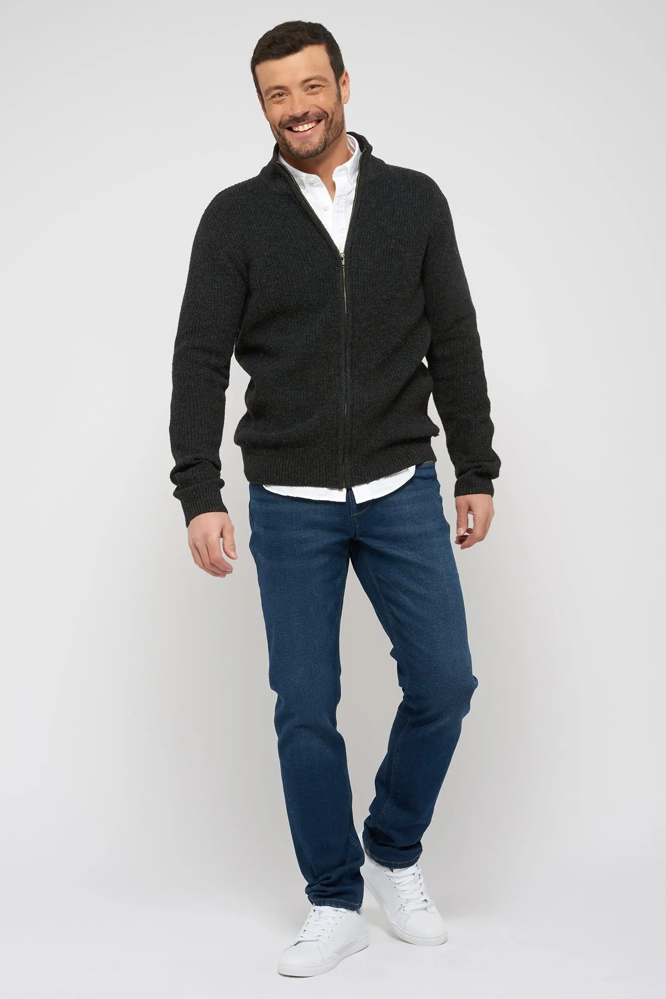 Recycled denim trousers - Slim fit - Dark tone