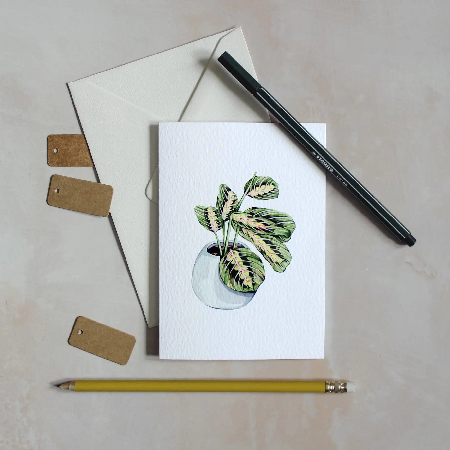 House Plant Watercolour Sustainable Greeting Card