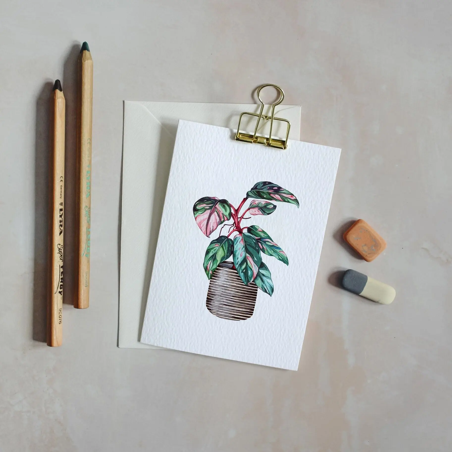 House Plant Watercolour Sustainable Greeting Card