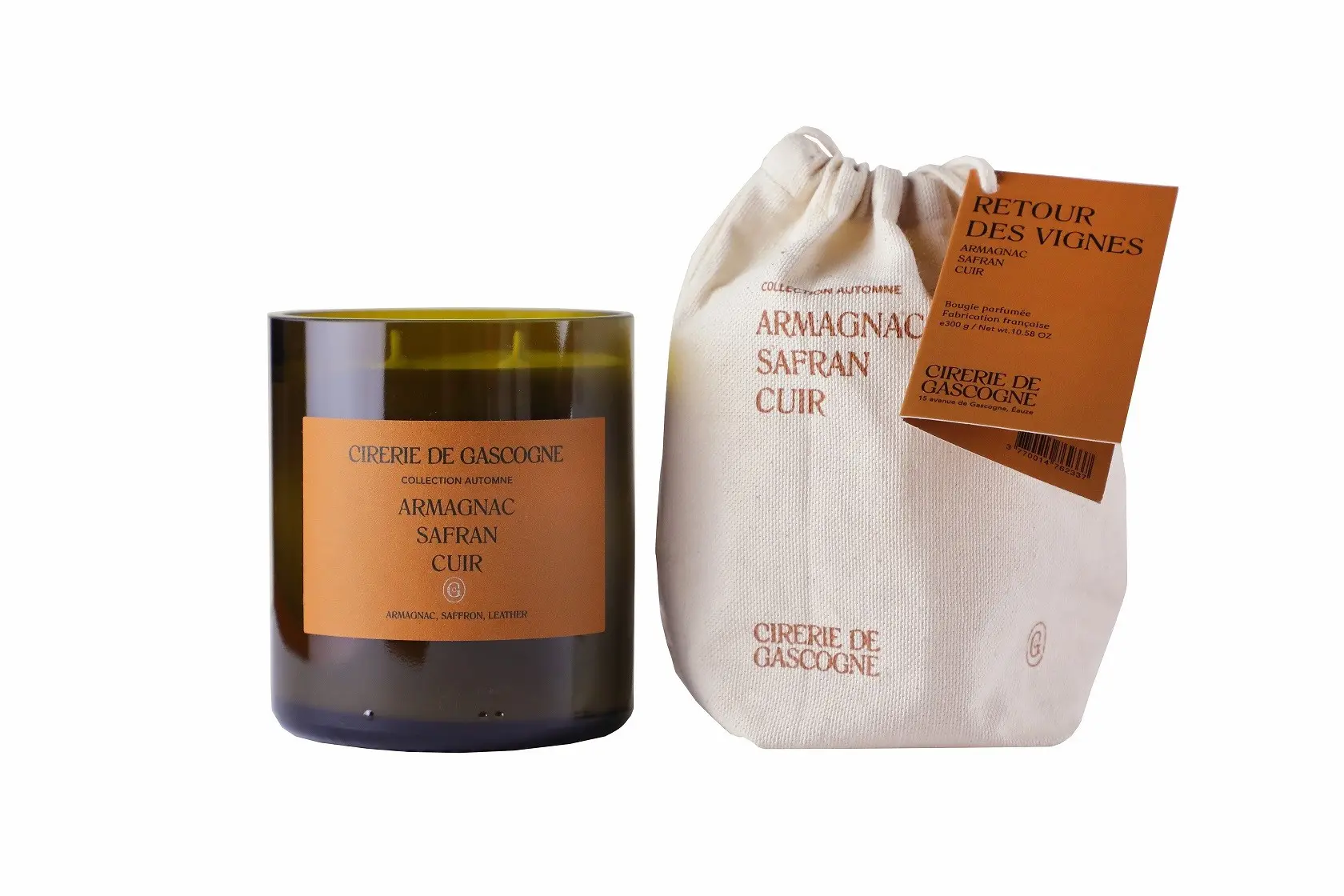 Scented candle Armagnac-Saffron-Leather-300 gr - bottle bottom
