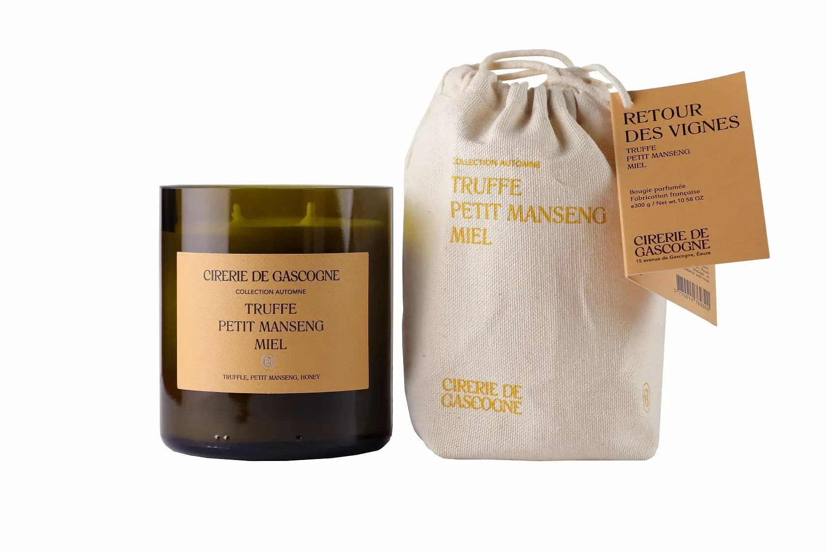 Truffle scented candle - Petit Manseng - Honey - 300 gr - bottle bottom