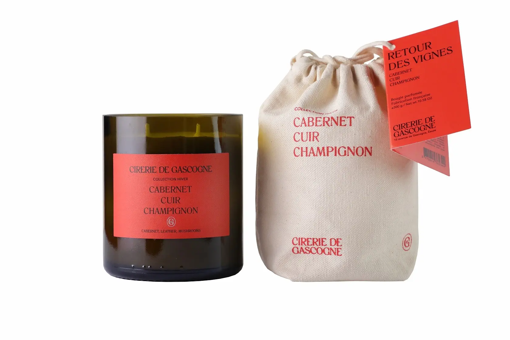 Scented candle Cabernet - Leather - Mushrooms - 300 gr - bottle bottom