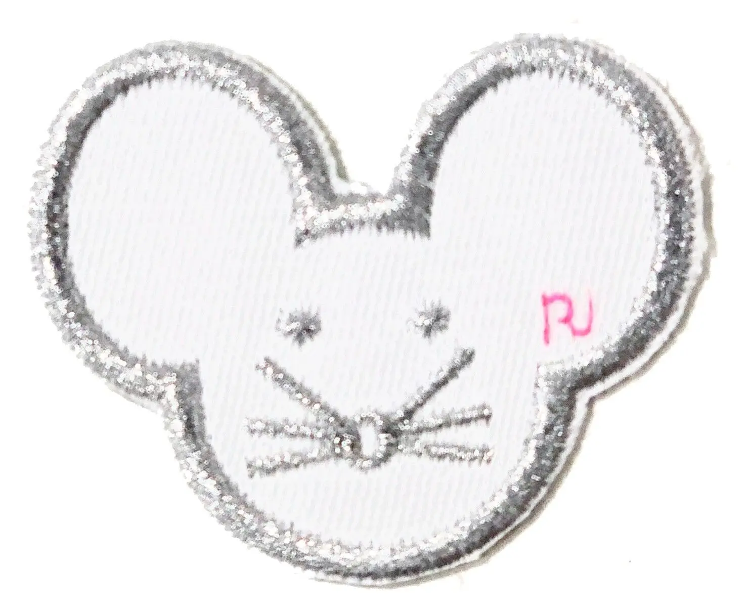 SILVER MOUSE BADGE TO HEAT ON OR STICK ON