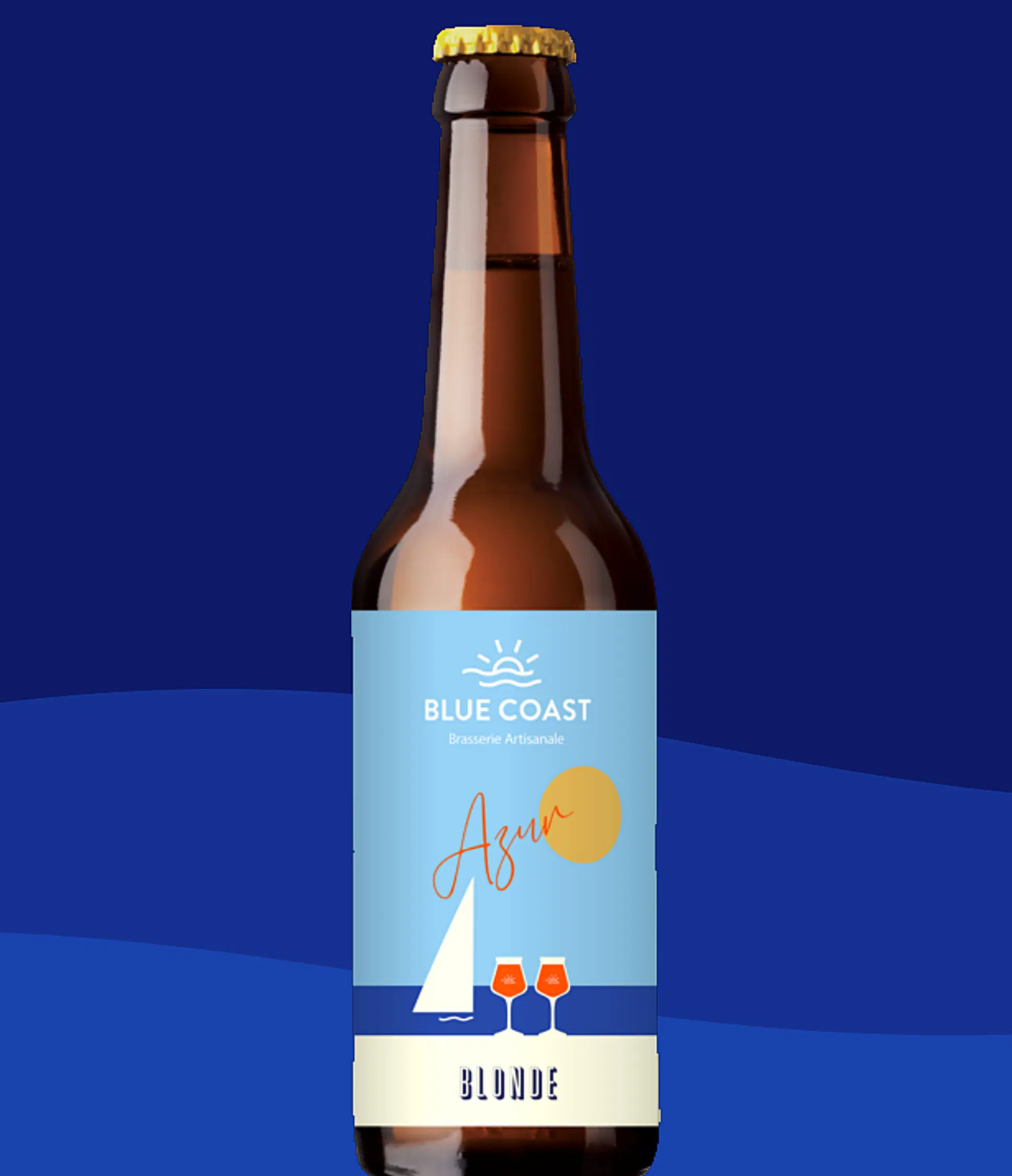Blondes handwerkliches Bier -Azur- Flasche 33 cl - Bio - 4,9%