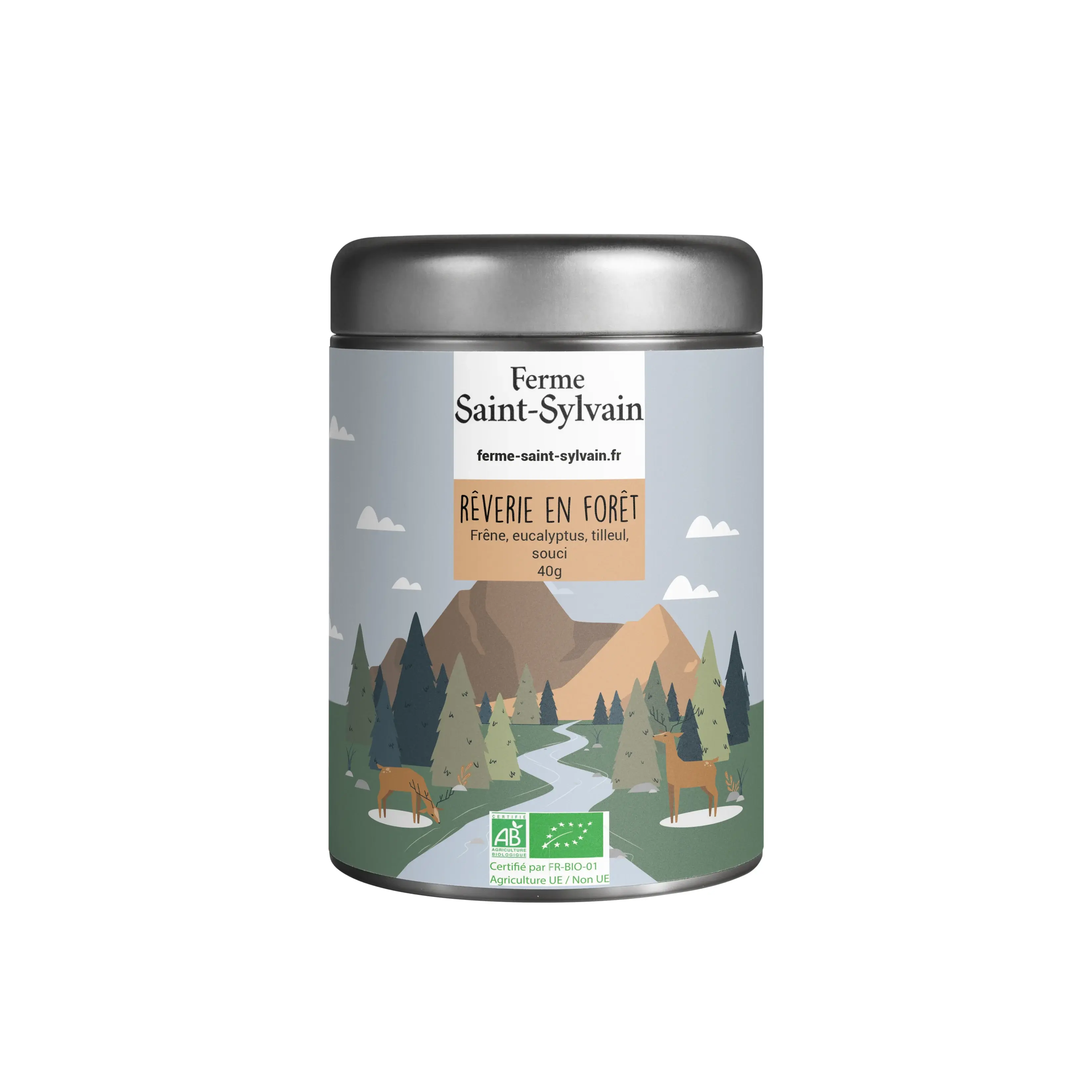Rêverie en forêt 40g – Bio-Kräutertee aus Asche, Eukalyptus und Lindenblüten