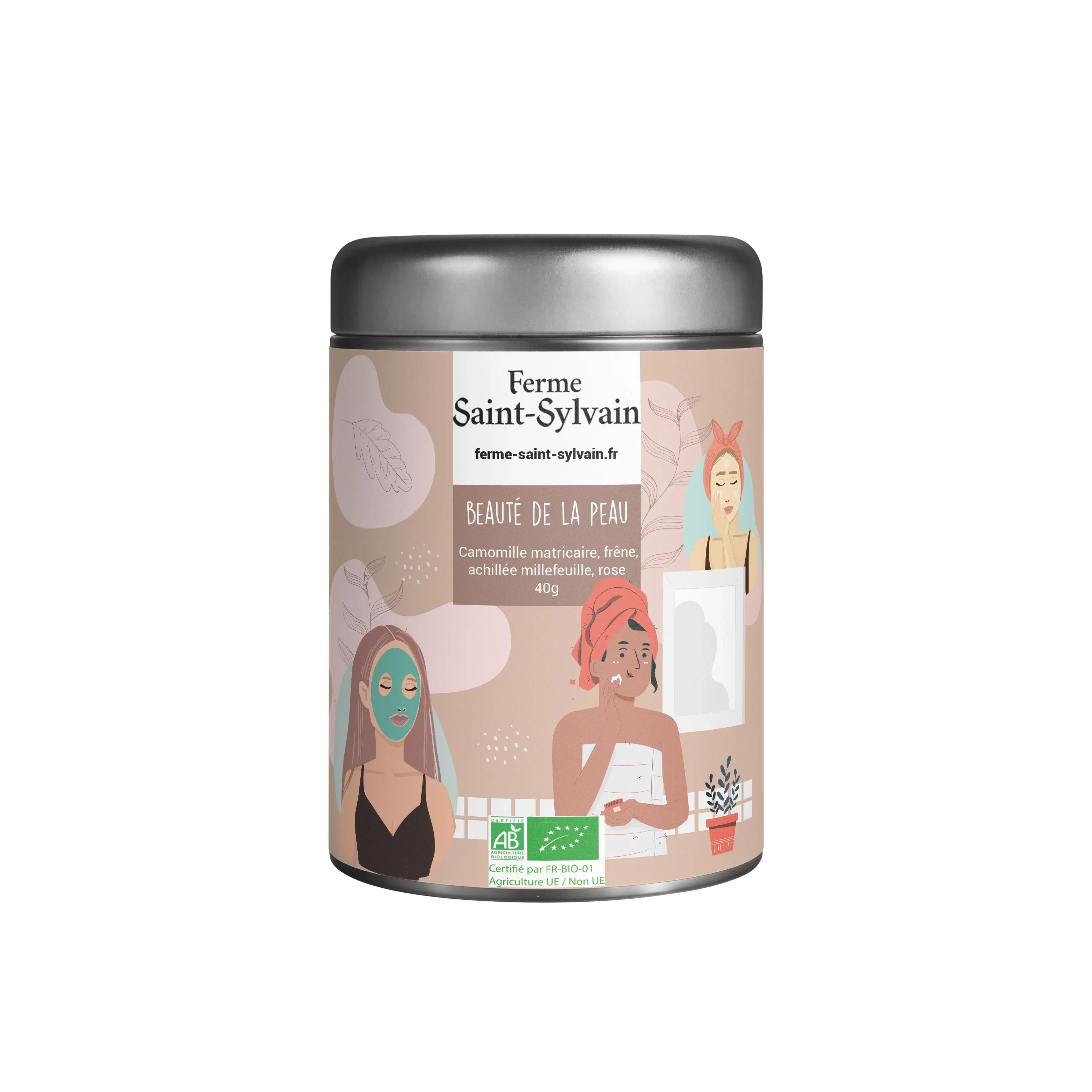 Bio-Hautschönheitskräutertee: Matricaria-Kamille, Esche, Schafgarbe, Rose