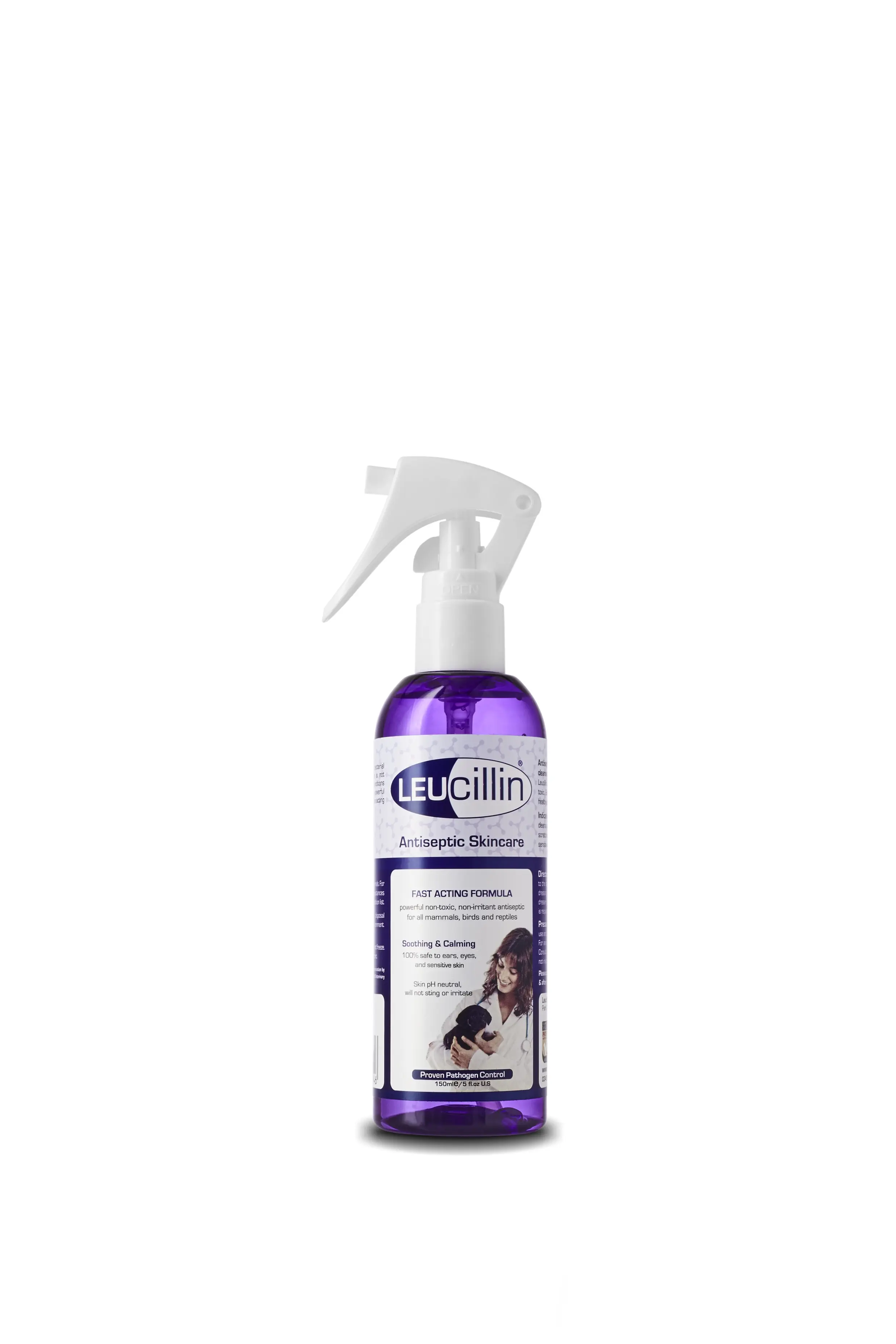 Leucillin Natürliches antiseptisches Spray | 150ml | Antibakteriell, antimykotisch und antiviral | für Hunde, Katzen und alle Tiere | für juckende Haut und alle Hautpflege-Gesundheit