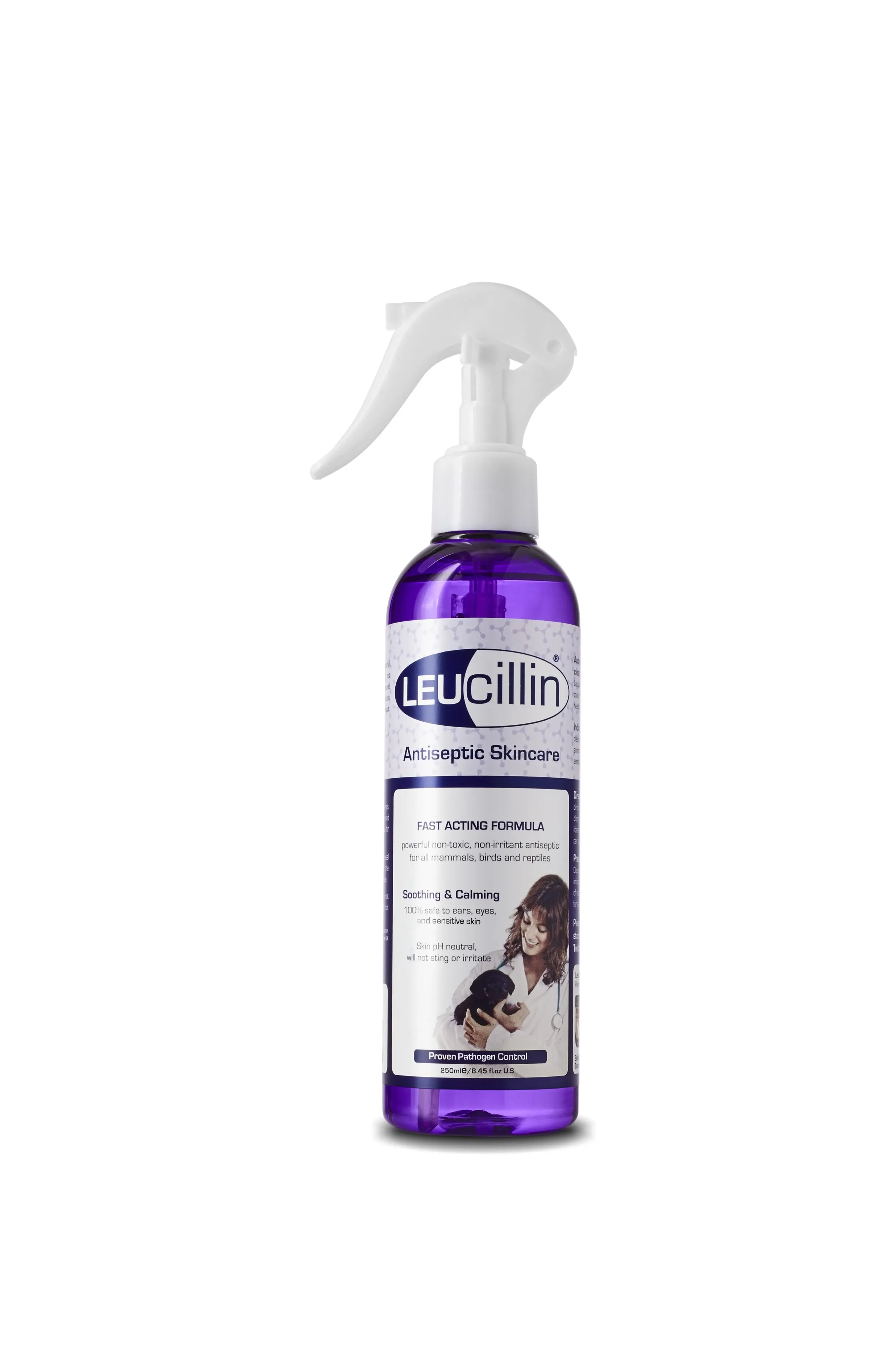 Leucillin Natürliches antiseptisches Spray | 250ml | Antibakteriell, antimykotisch und antiviral | für Hunde, Katzen und alle Tiere | für juckende Haut und alle Hautpflege-Gesundheit