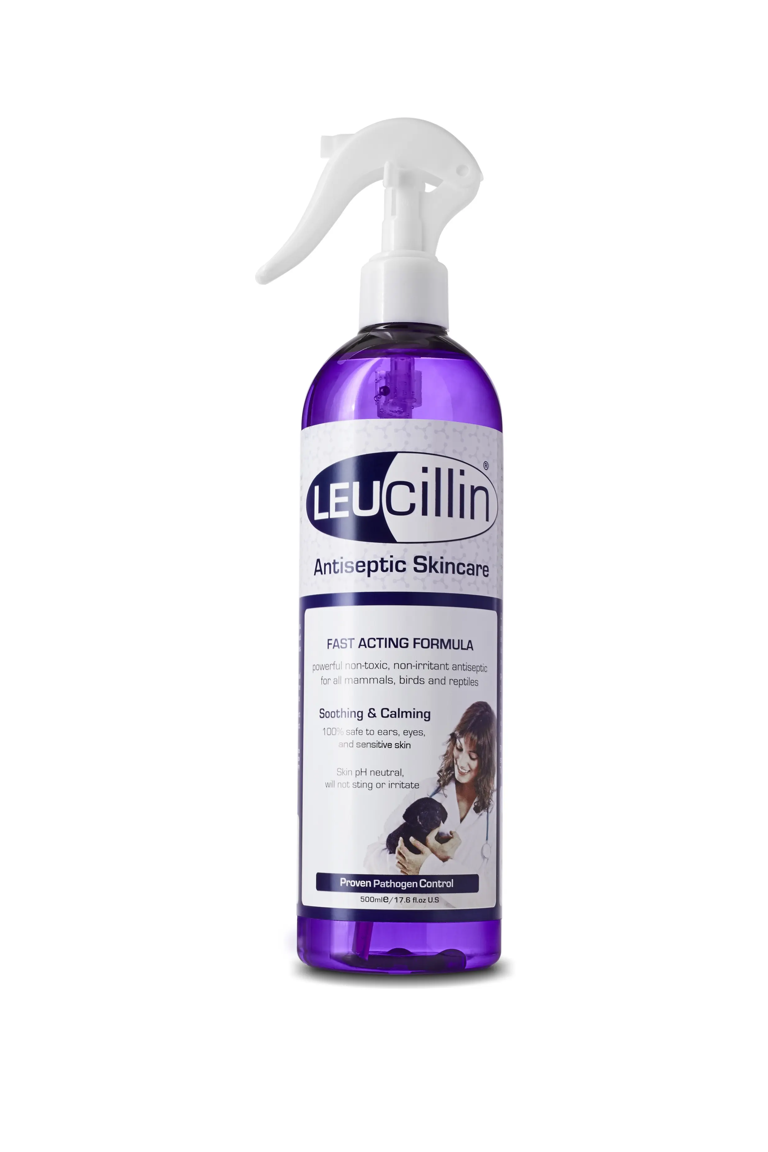 Leucillin Natürliches antiseptisches Spray | 500ml | Antibakteriell, antimykotisch und antiviral | für Hunde, Katzen und alle Tiere | für juckende Haut und alle Hautpflege-Gesundheit