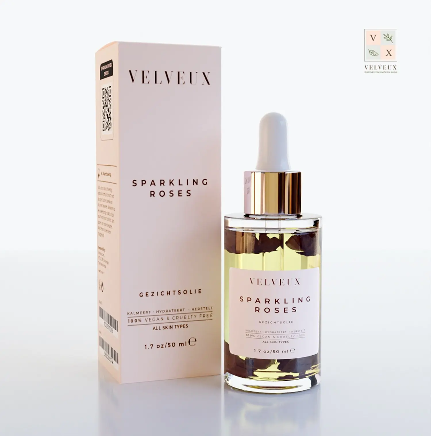 Huile visage à la rose 50ML - 100% naturelle