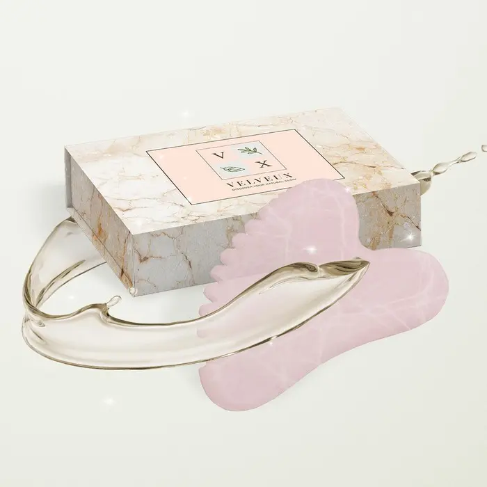 Quartz rose de pierre de gua sha