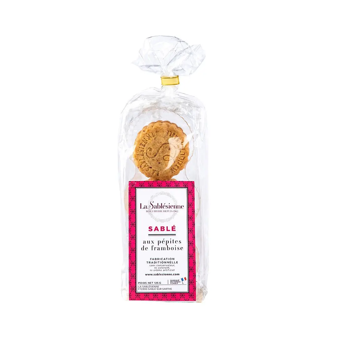 Raspberry chip shortbread cookies - 125 g bag