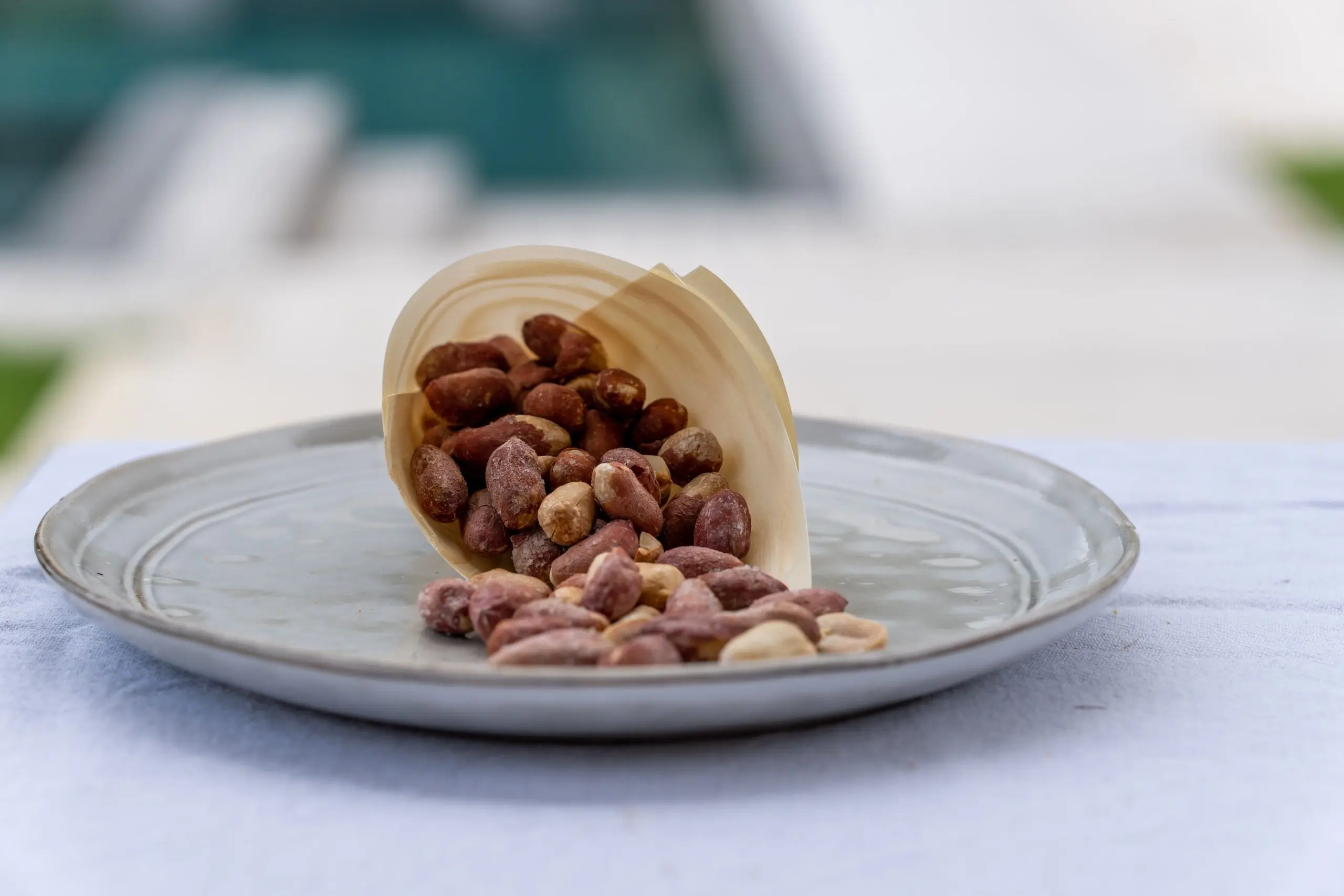 Geröstete gesalzene Erdnüsse aus Marseille, kleine Plastiktöpfe 150gr