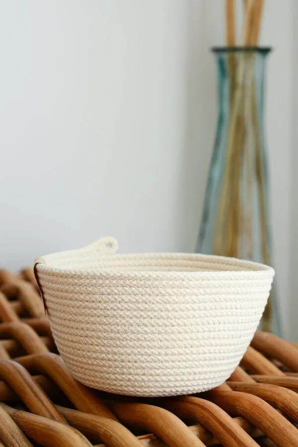 Panier en corde - Panier coton rond XS - (Décoration et rangement design)