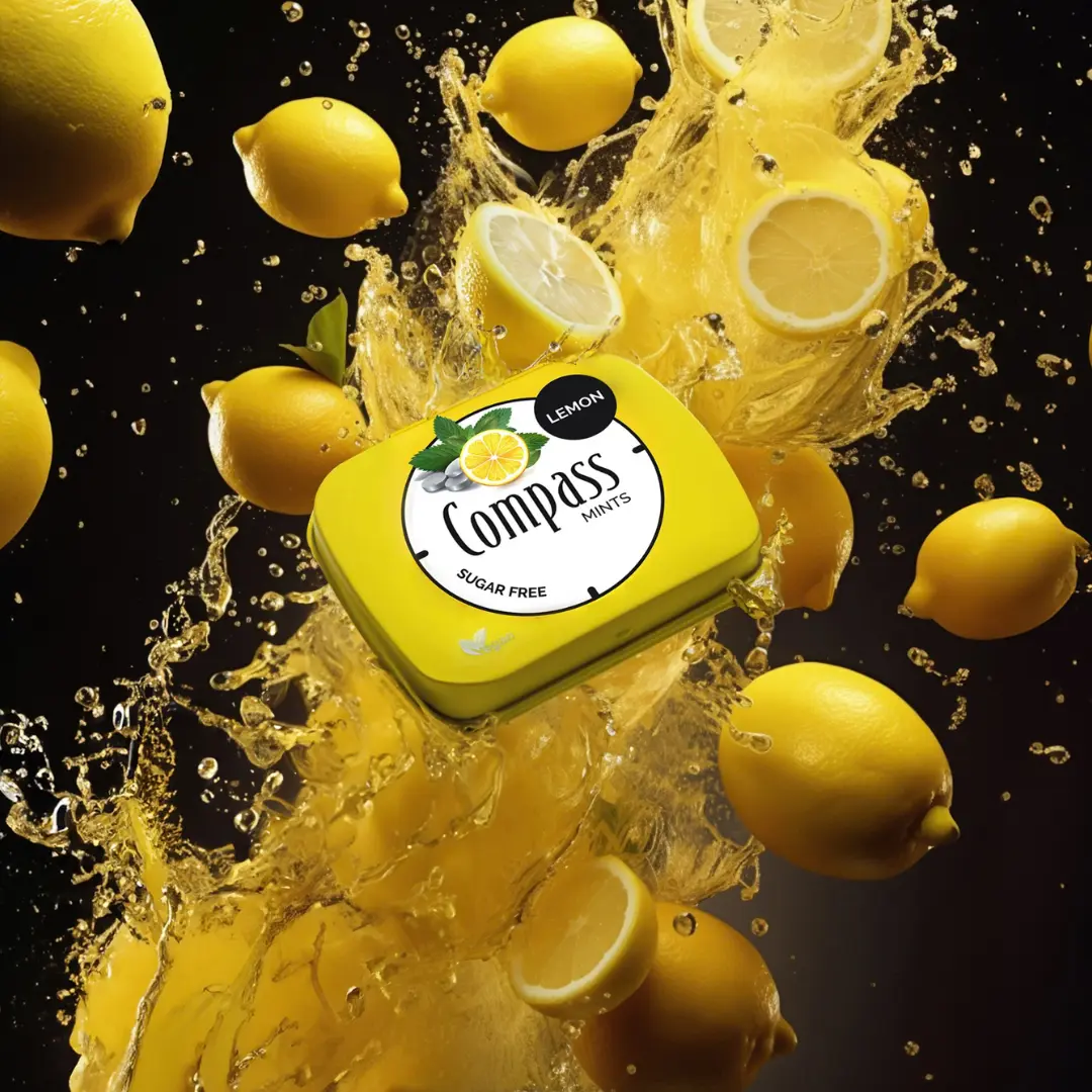 Breath Freshener Lozenges – Compass Mints – Lemon 14 g – Sugar-Free