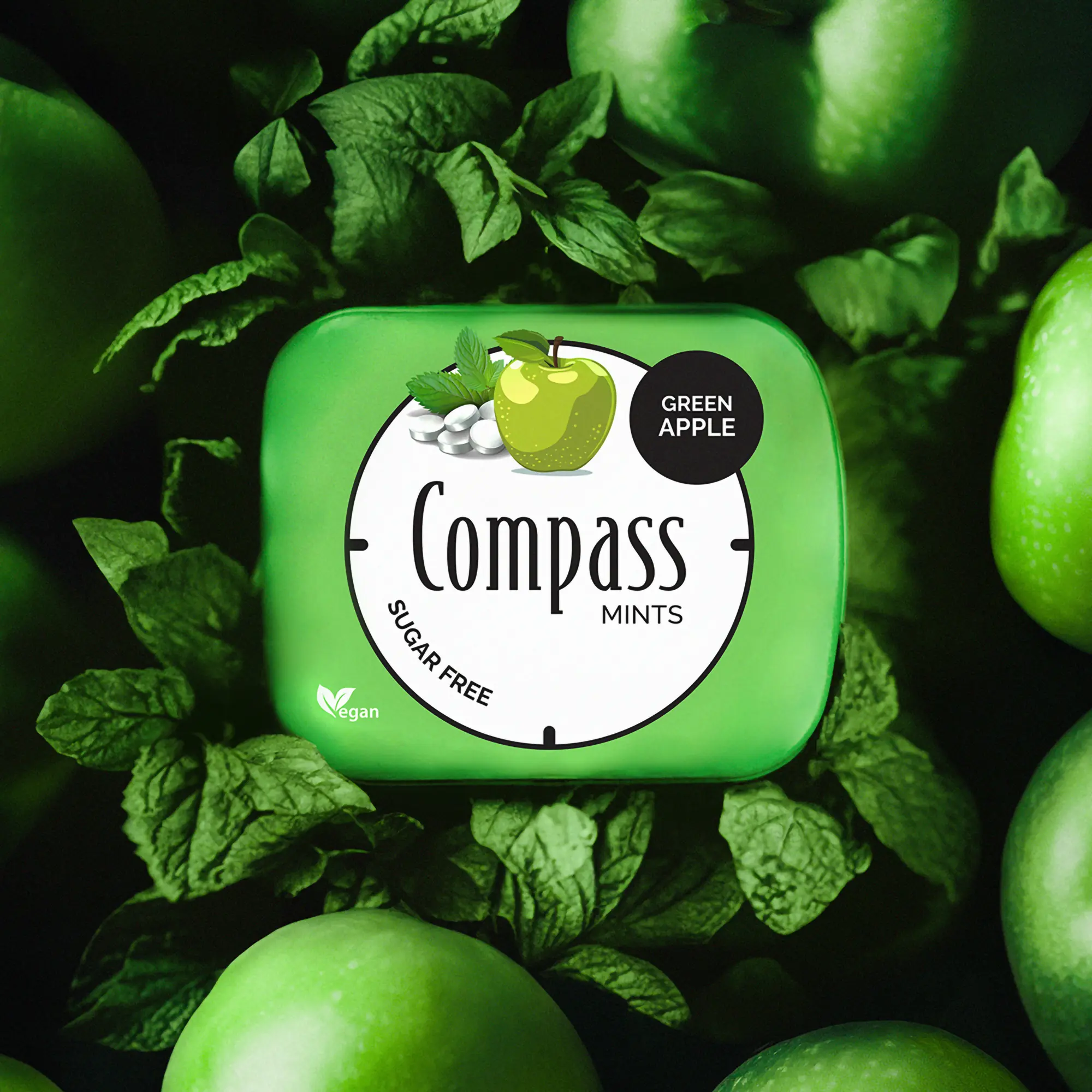 Breath Freshener Lozenges – Compass Mints – Apple 14 g – Sugar-Free