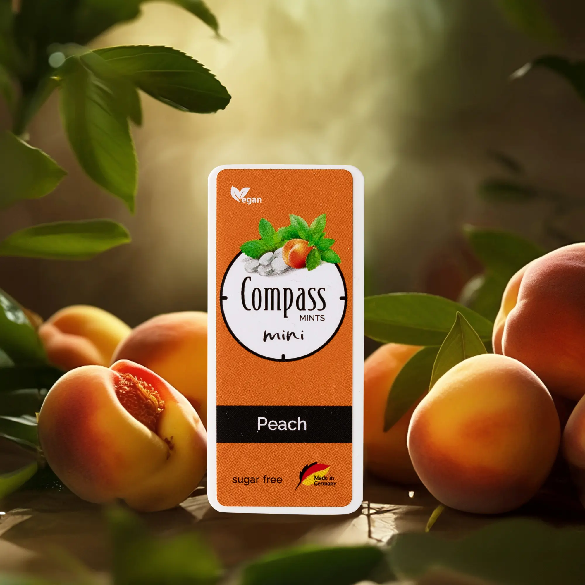 Breath freshener pastilles – Compass mini – Peach 7g - Sugar free