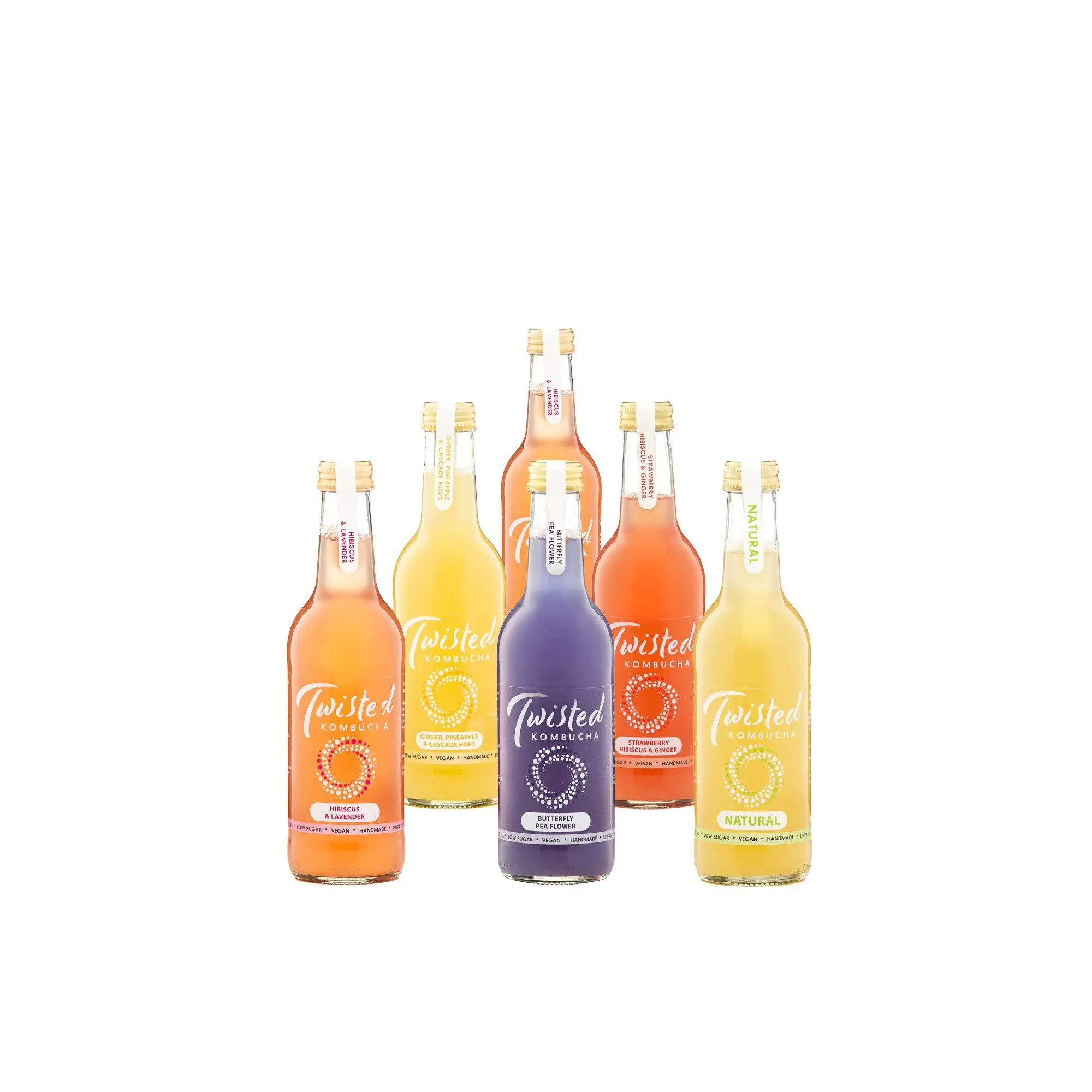 Kombucha Twisted 330 ml, assortiment de saveurs - Pack de 6 bouteilles