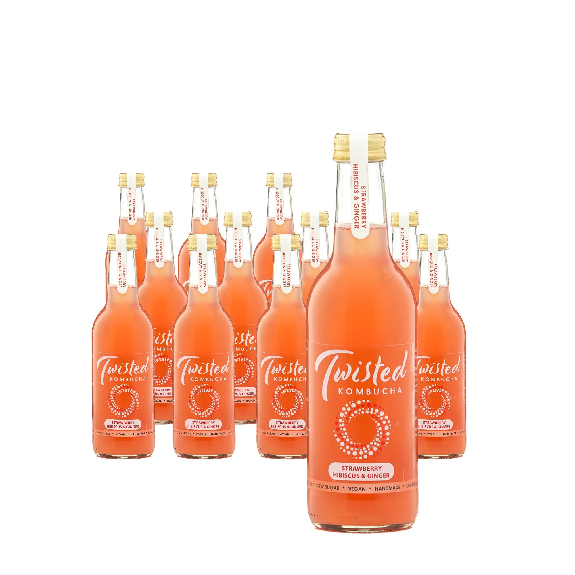Kombucha Hibiscus, Fraise & Gingembre - Twisted Kombucha