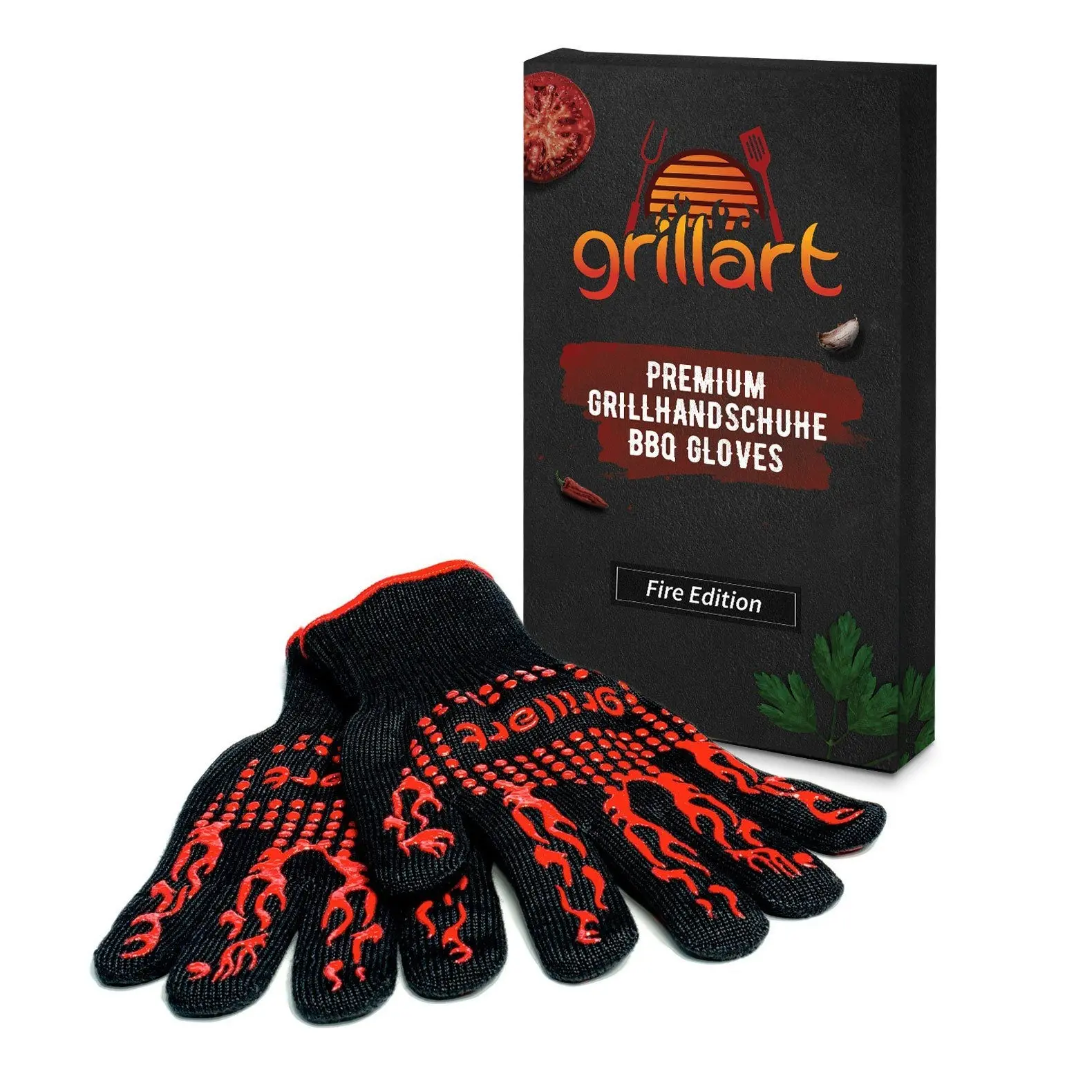 Hochwertige Grillhandschuhe – extrem hitzebeständig aus Aramidfasern - Fire Edition