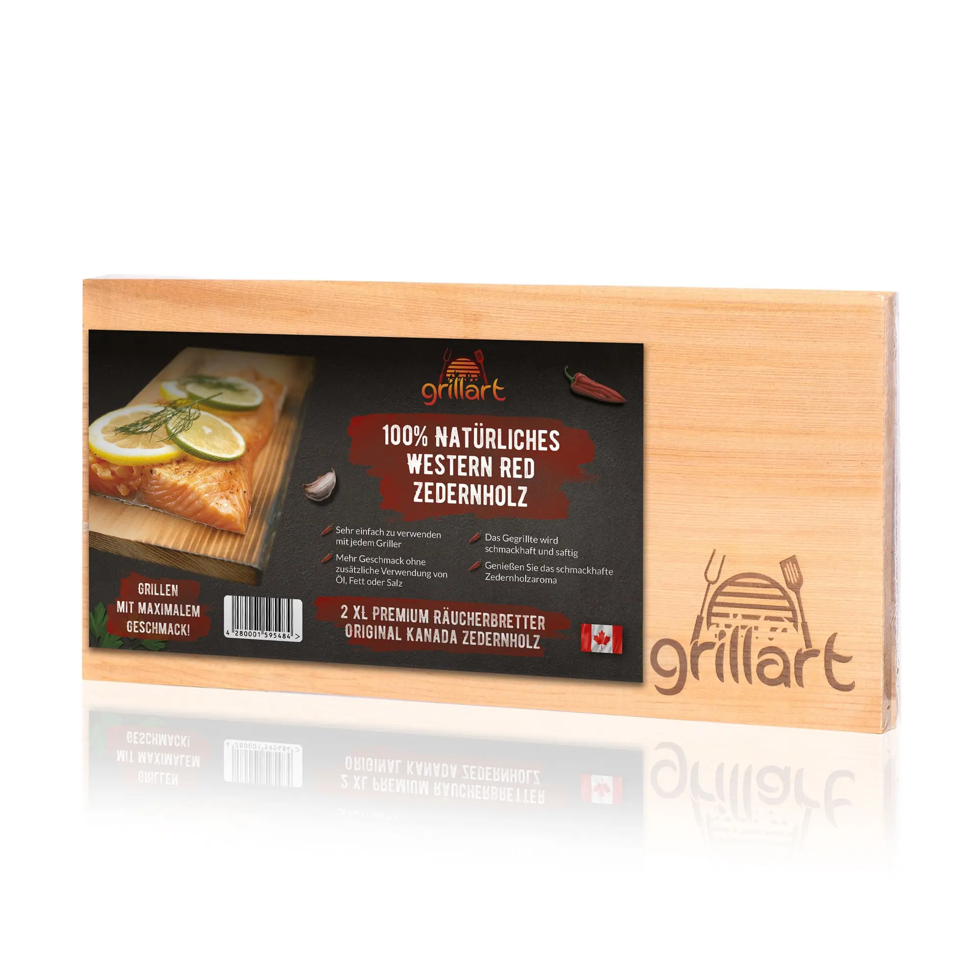 Zedernholzbretter zum Grillen –  aus 100% natürlichem Western Red Zedernholz - 2er Set