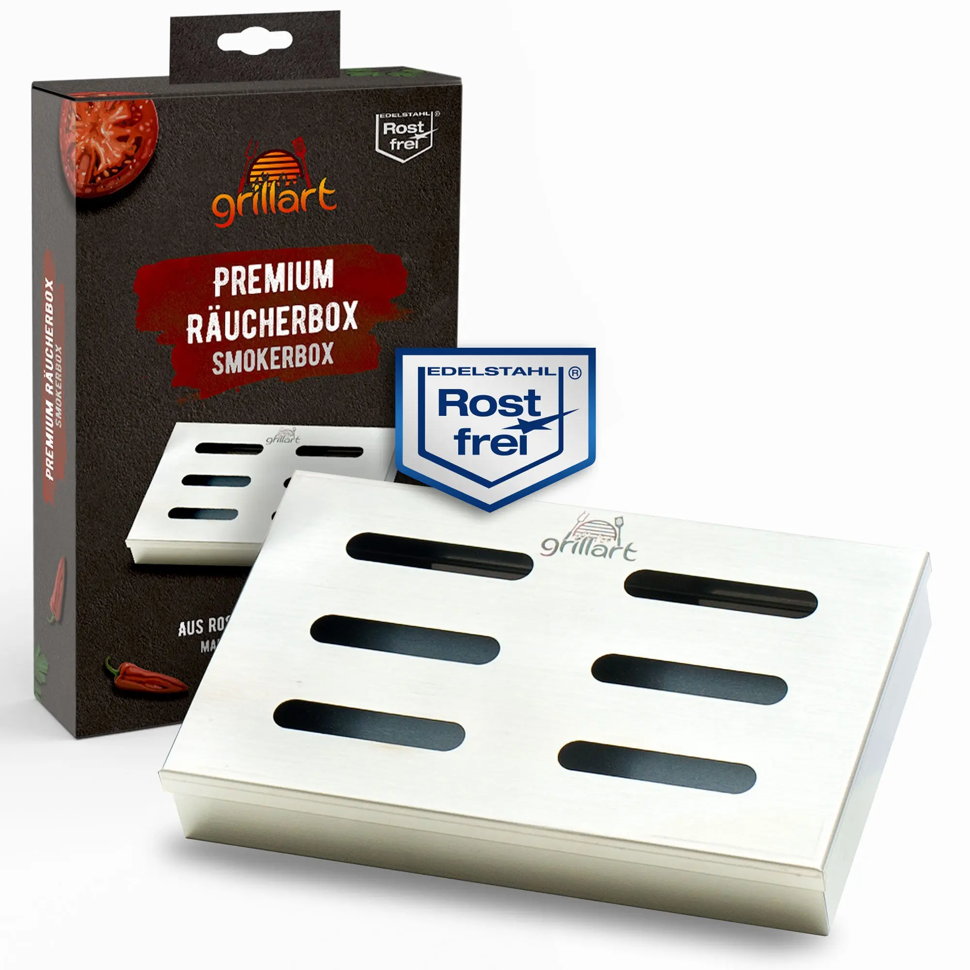 Original BBQ Räucherbox aus 100% rostfreiem Edelstahl