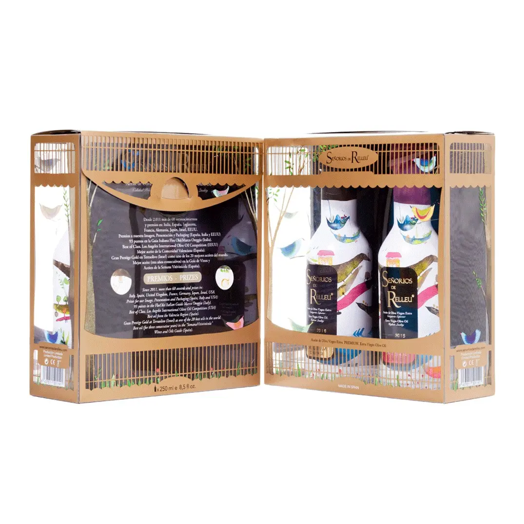Estuche de REGALO "PREMIOS" con 2 botellas en aluminio de 250 ml con Aceite de Oliva Virgen Extra