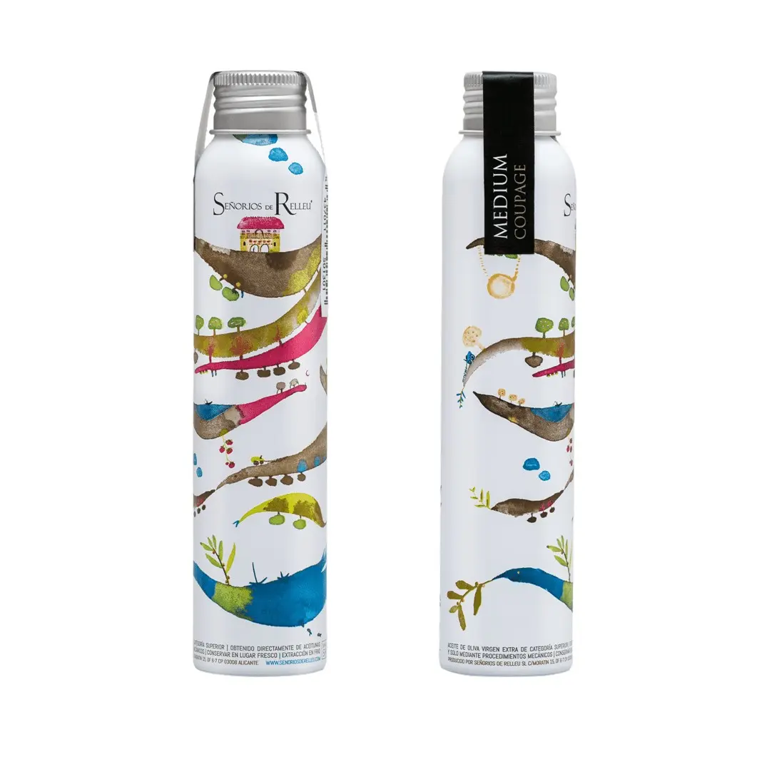Botella de aluminio con 100 ml de Aceite de Oliva Virgen Extra MEDIUM.
