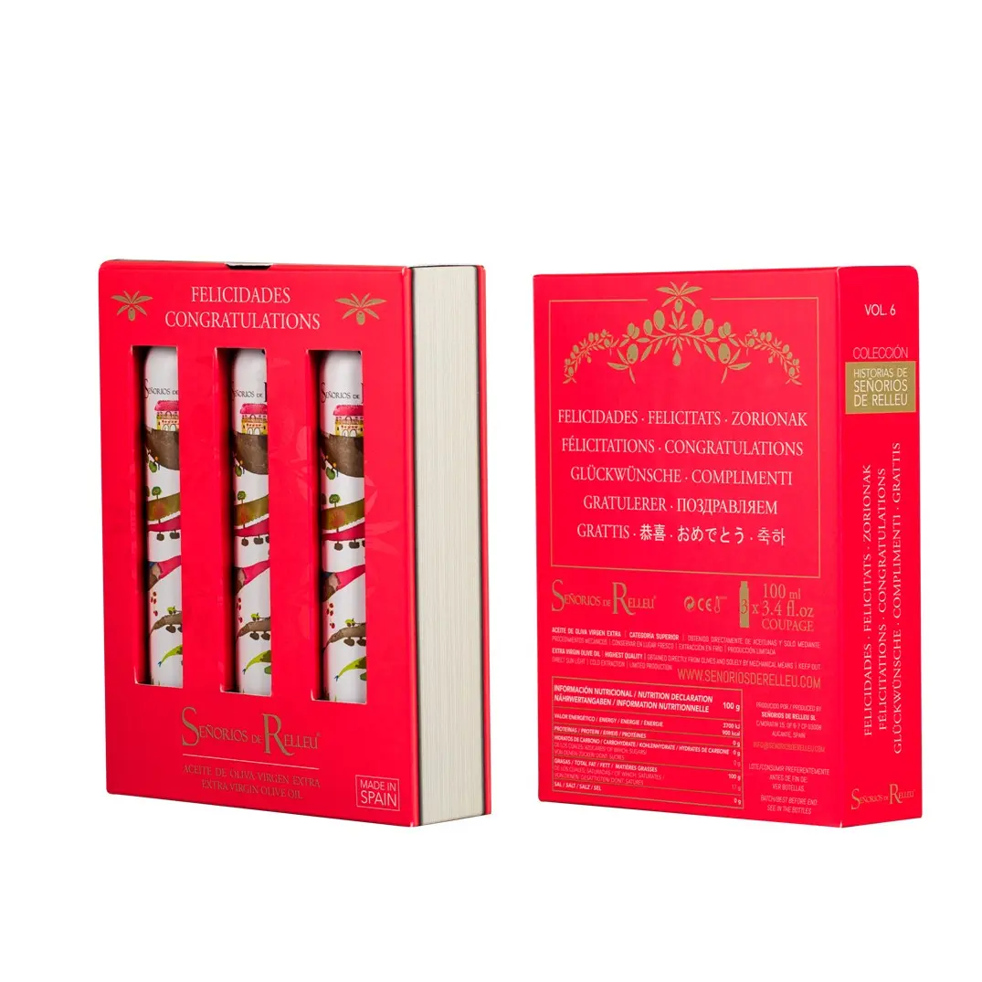 Estuche de REGALO "FELICIDADES" de 3 botellas de 100 ml