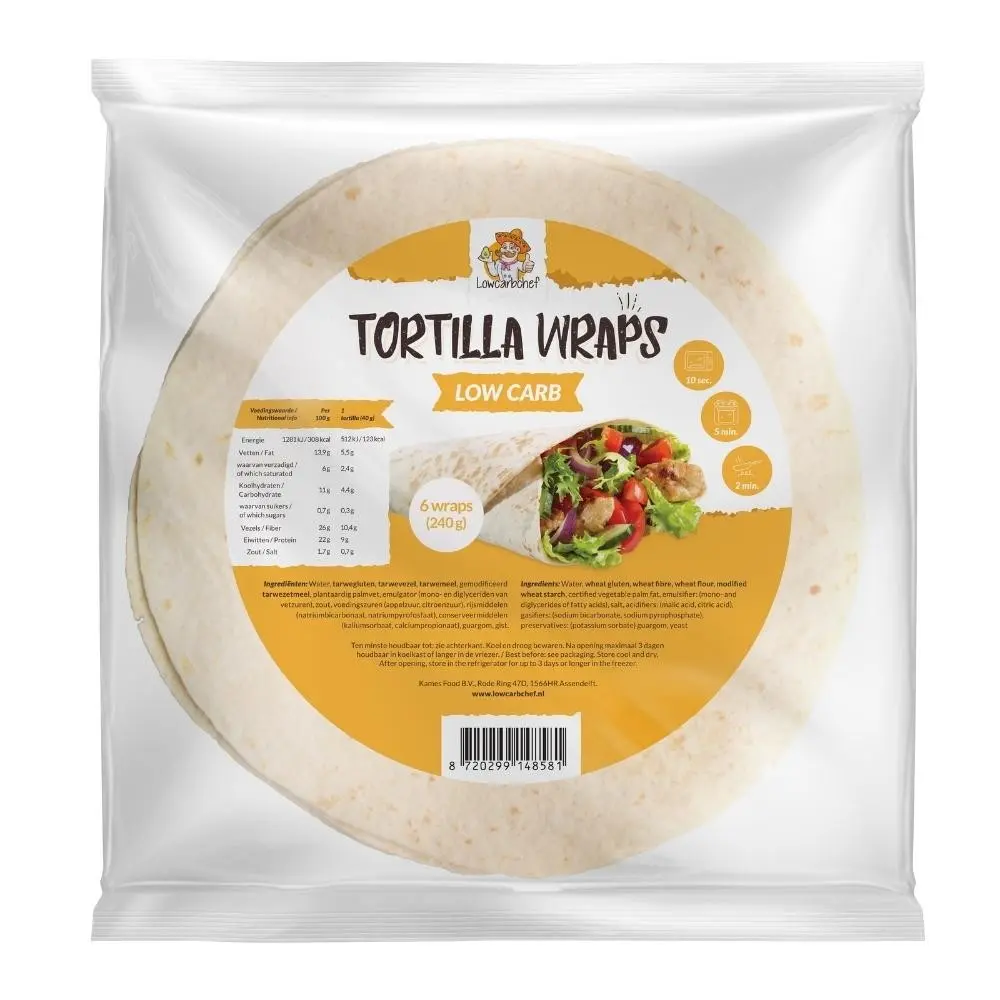 Lowcarbchef - Low Carb Tortilla Wraps (6 pieces)