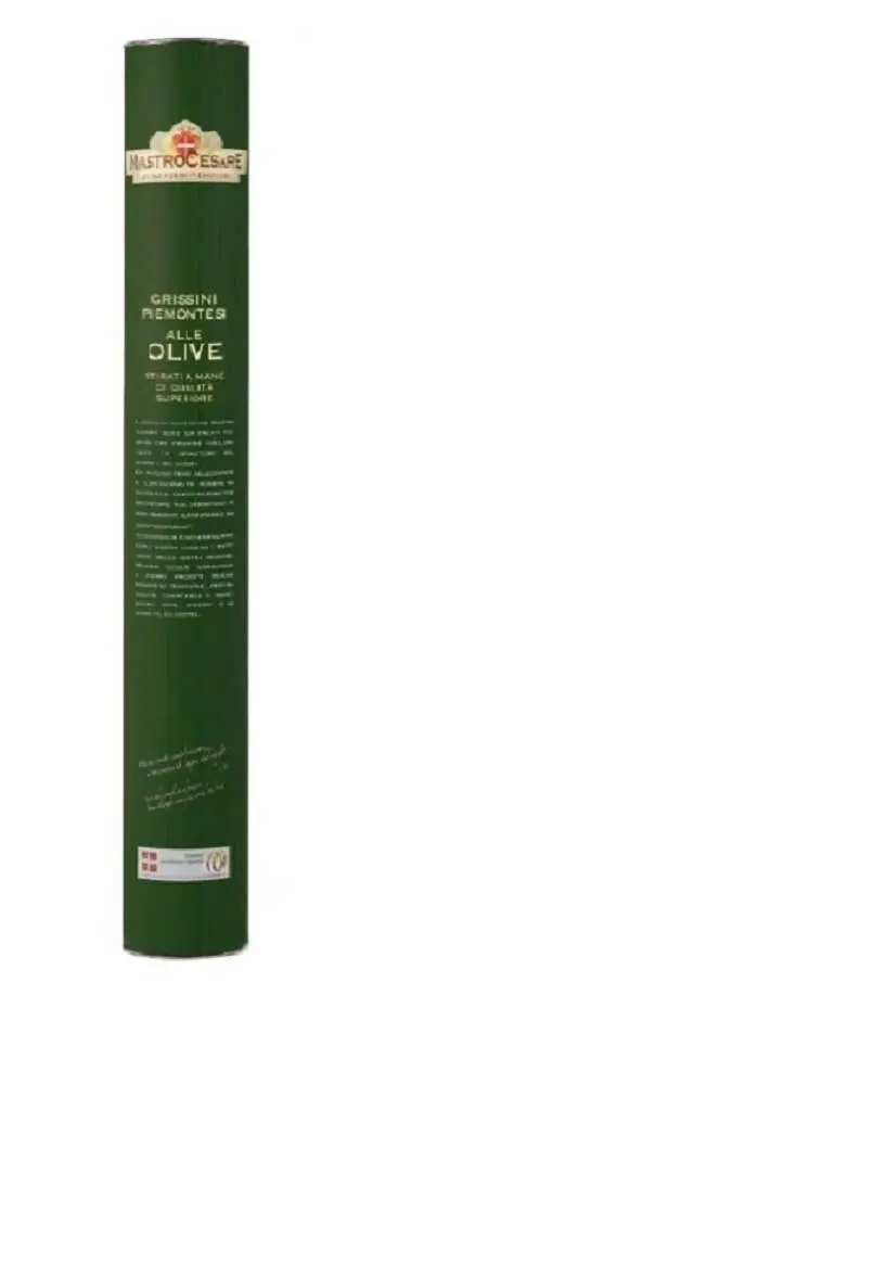 Grissini tube with green olives handmade in Italy