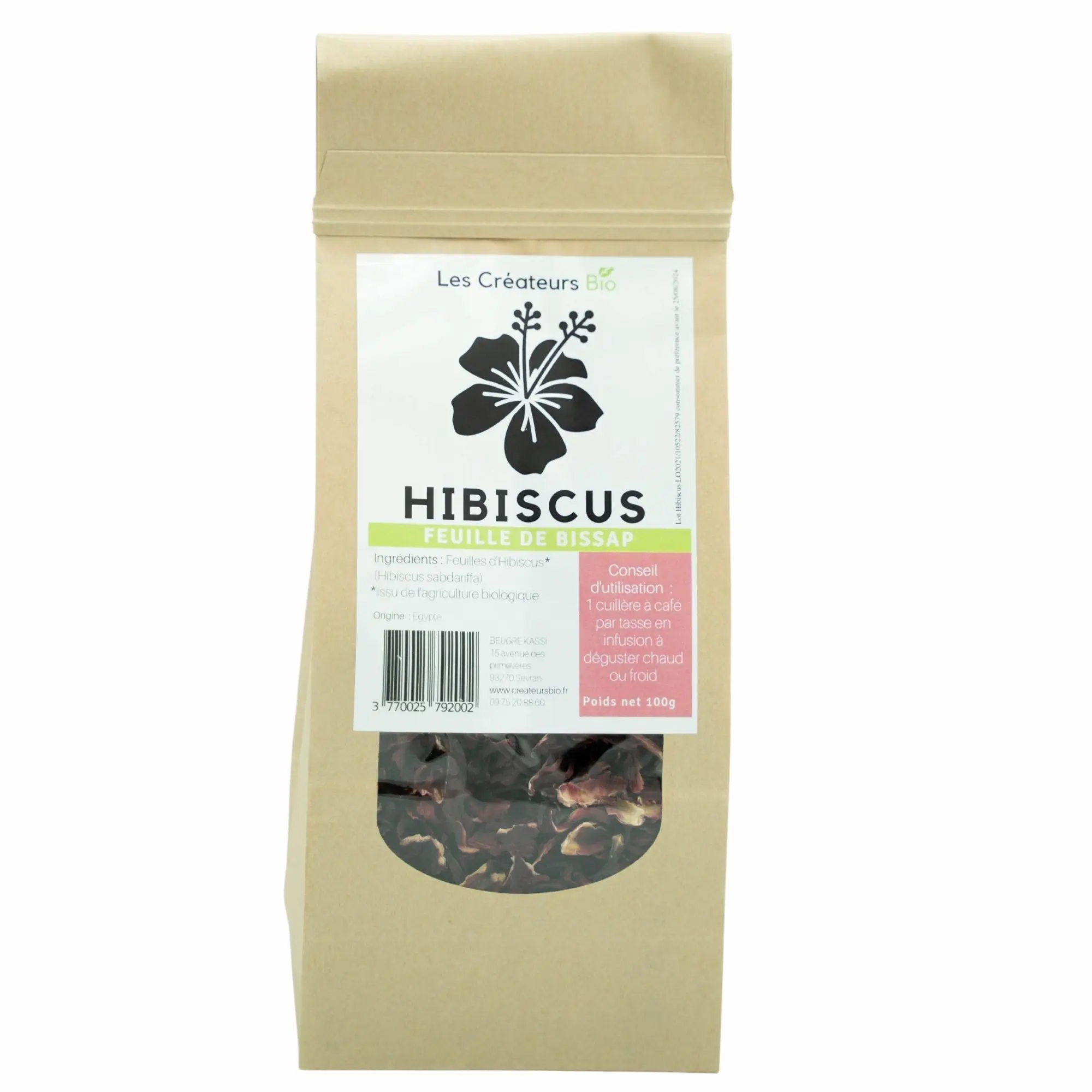 Hibiskusblätter (Bissap - Sauerampfer aus Guinea - Karkadé) 100 g - 100 % natürlich