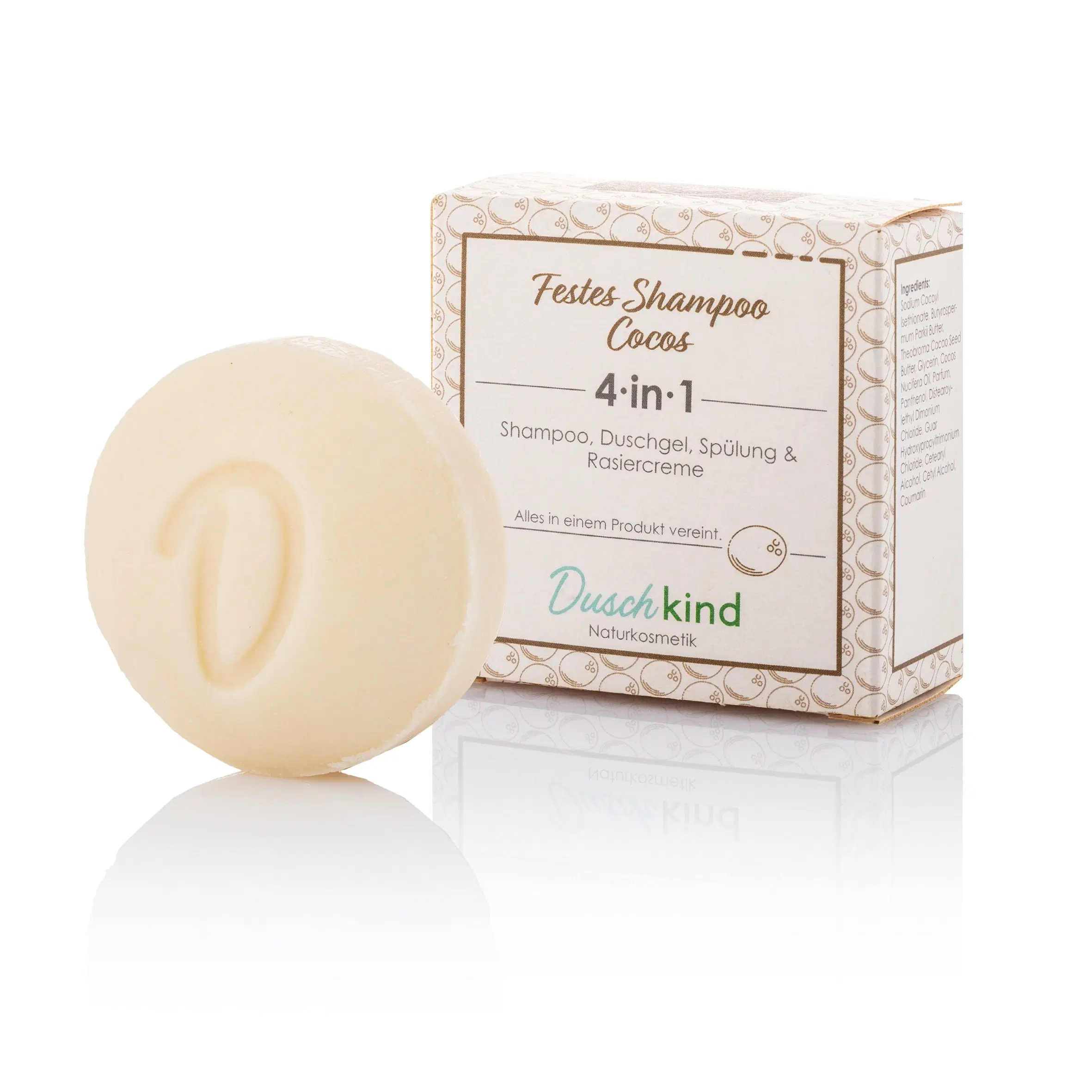 Duschkind Naturkosmetik Festes Shampoo Kokos mit Kokosöl