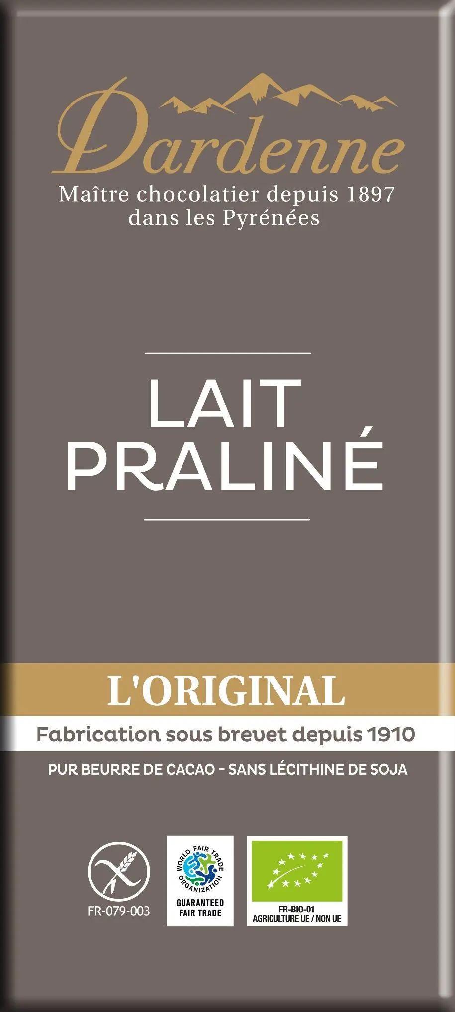 Milk Chocolate Praline Tablet The Original 100g