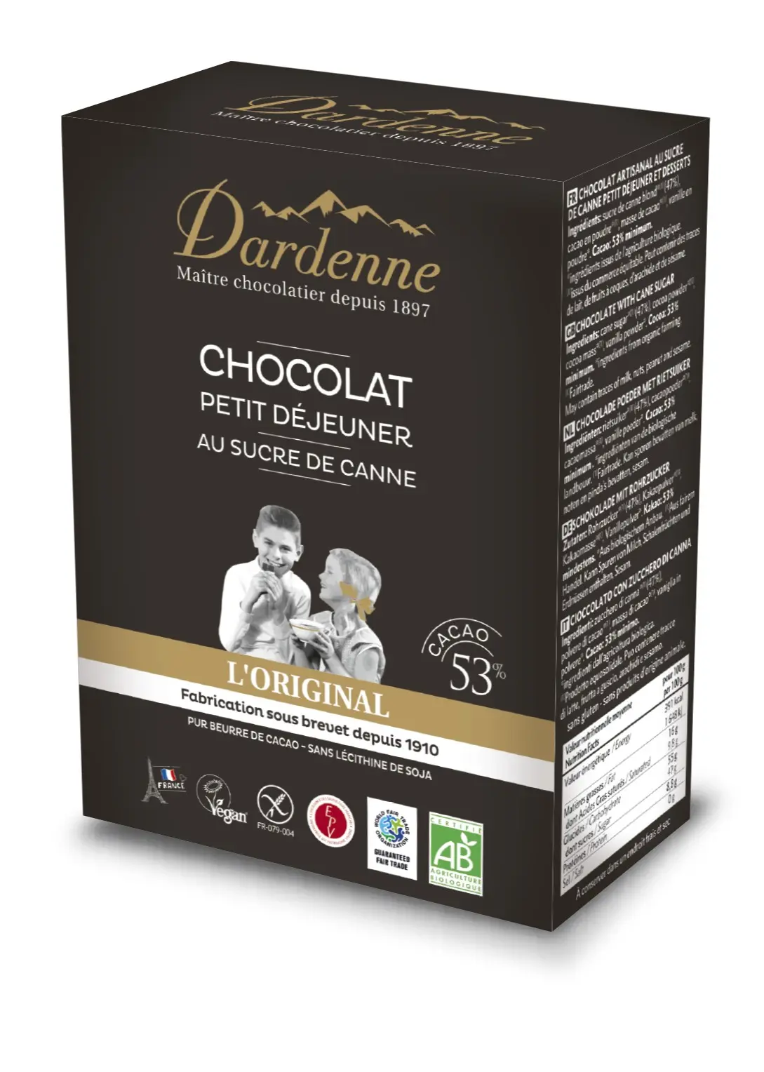 Artisanal chocolate with cane sugar Breakfast and Desserts 400g