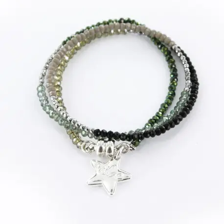 Women's Triple Silver and Camouflage Bracelet
