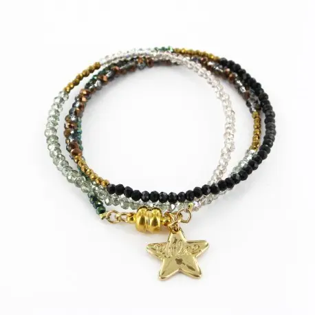 Women's bracelet triple camouflage and gold