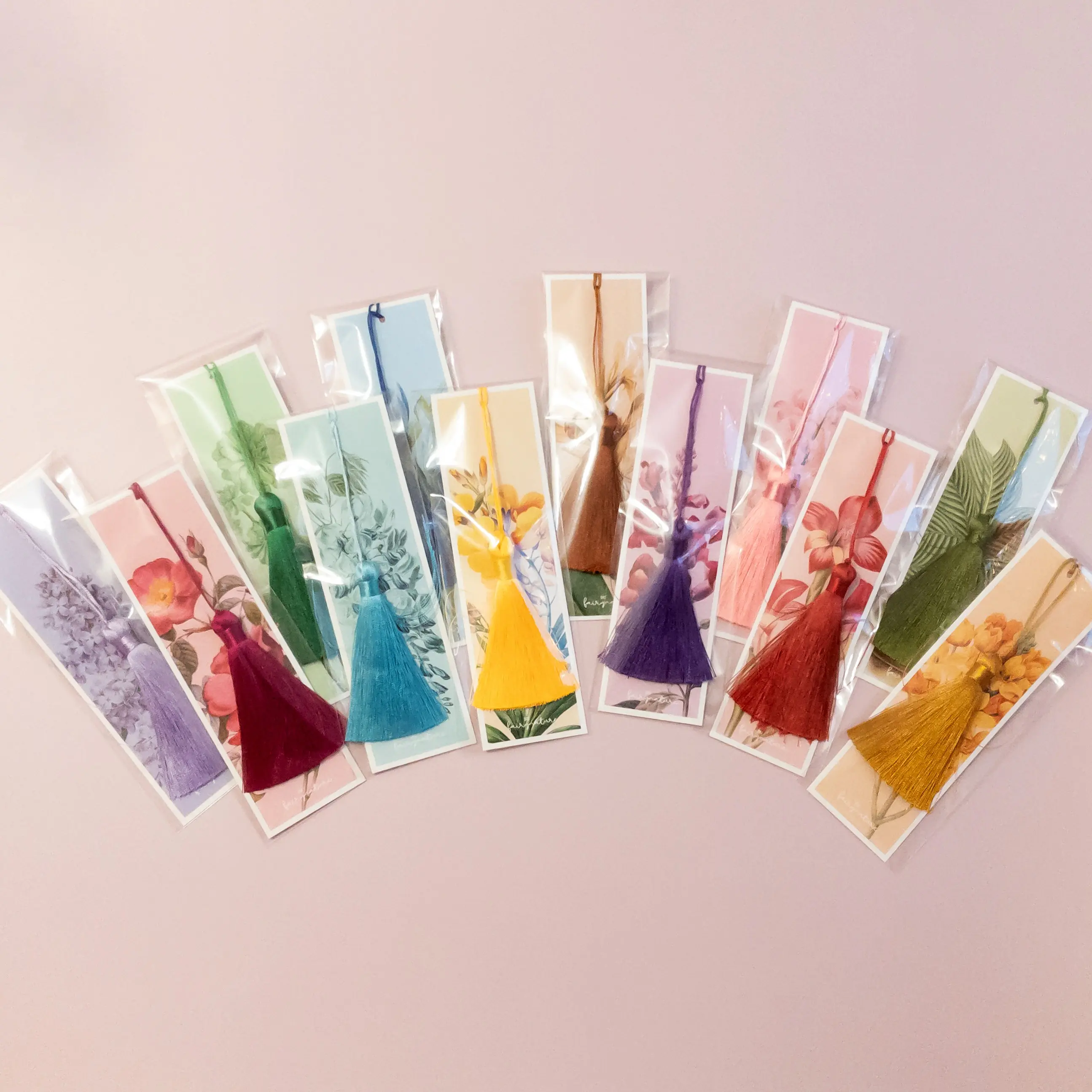 Bookmarks Mix with Tassel x12 Pack - Botanical Vintage