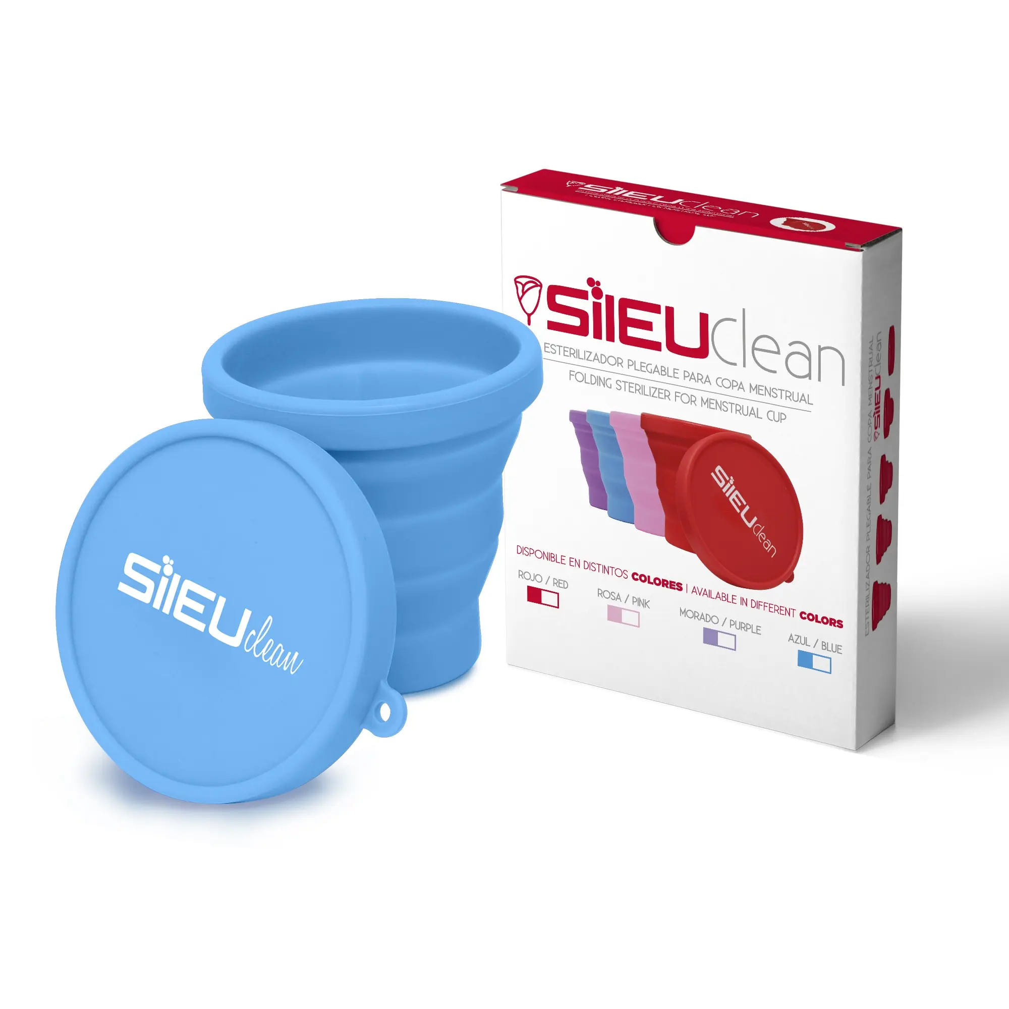 Sileu Clean Esterilizador plegable de silicona, color Azul