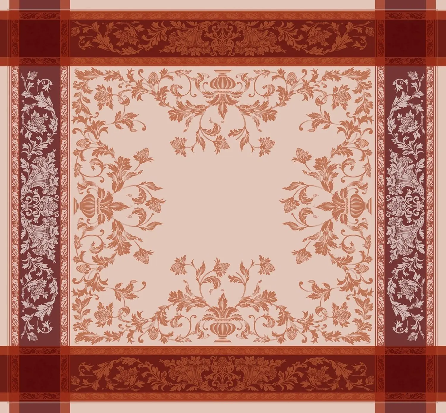 French motive - orange-pink - 170 x 250cm